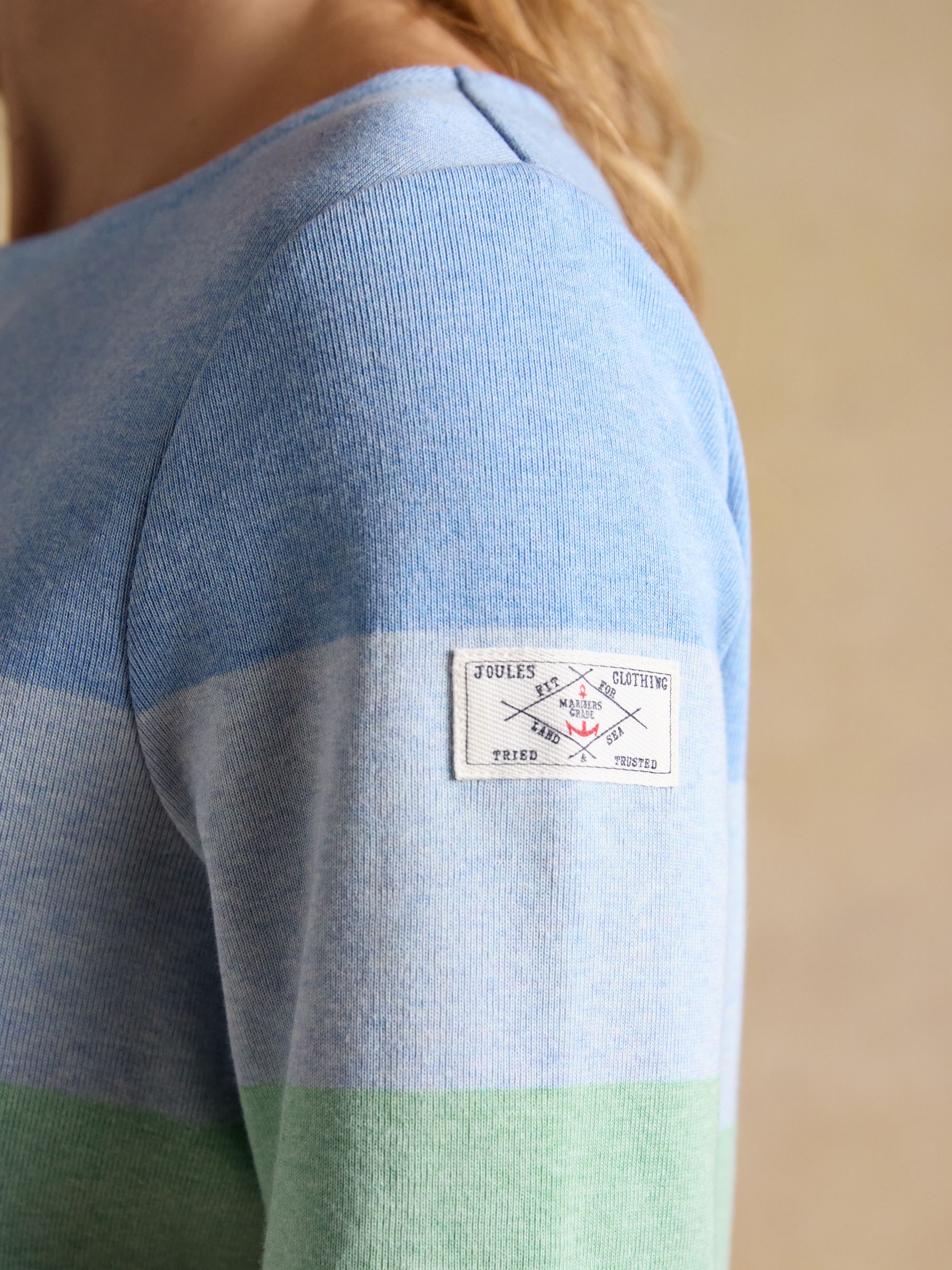 Harbour Multi Stripe Boat Neck 100% Cotton Breton Top - Image 5 of 8