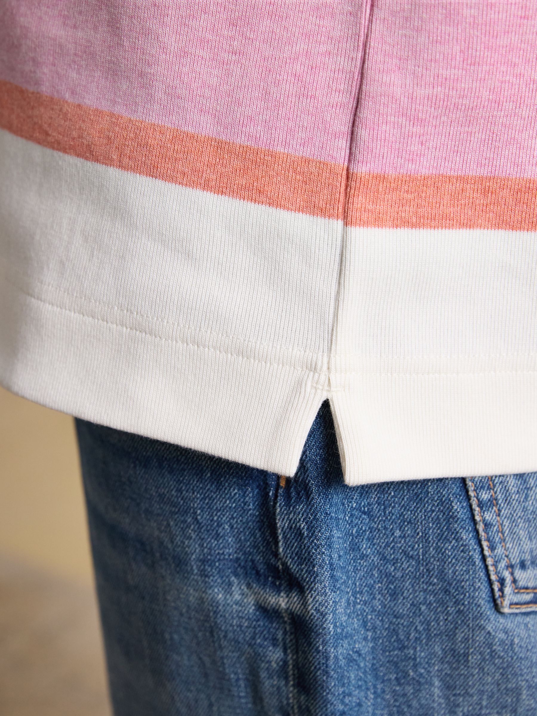 Harbour Multi Stripe Boat Neck 100% Cotton Breton Top - Image 7 of 8