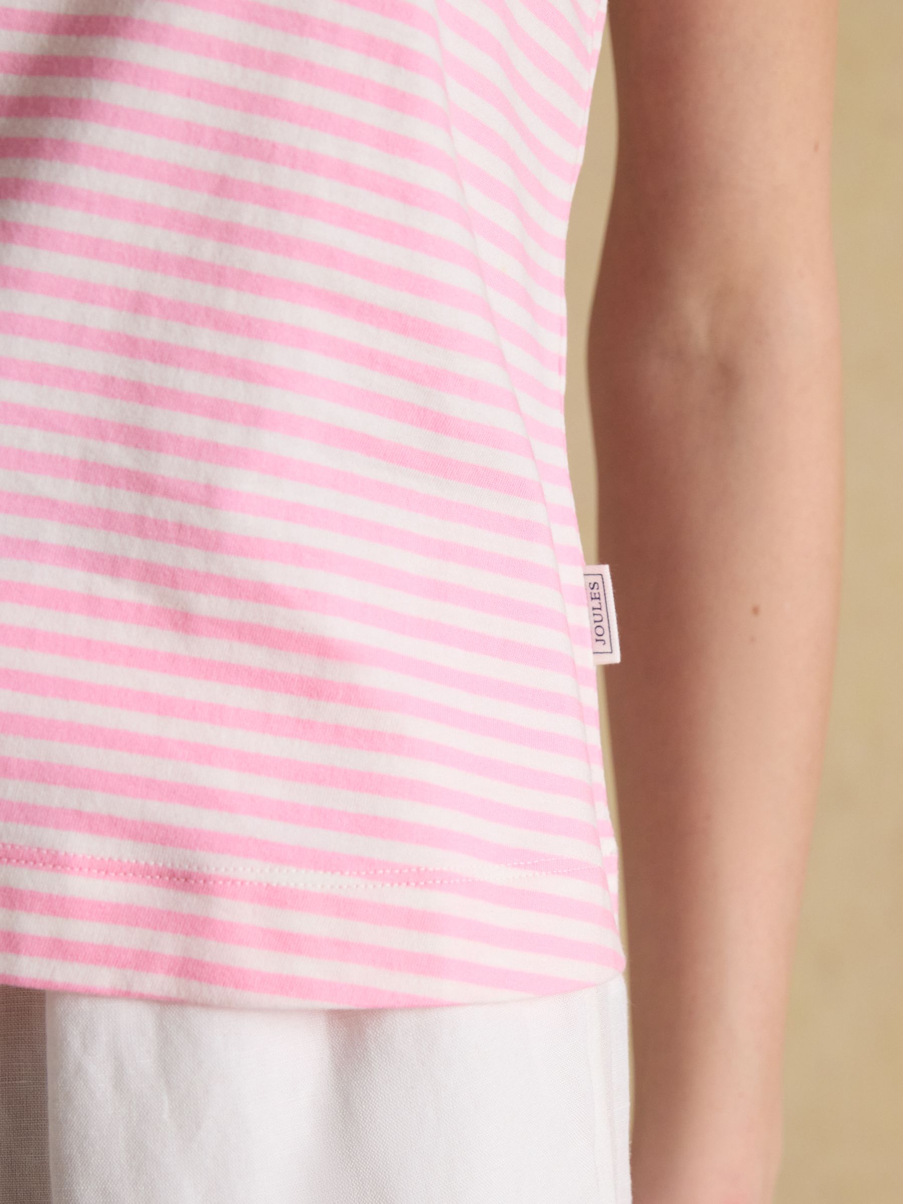 Delilah Pink Stripe V-Neck Jersey Vest - Image 5 of 6