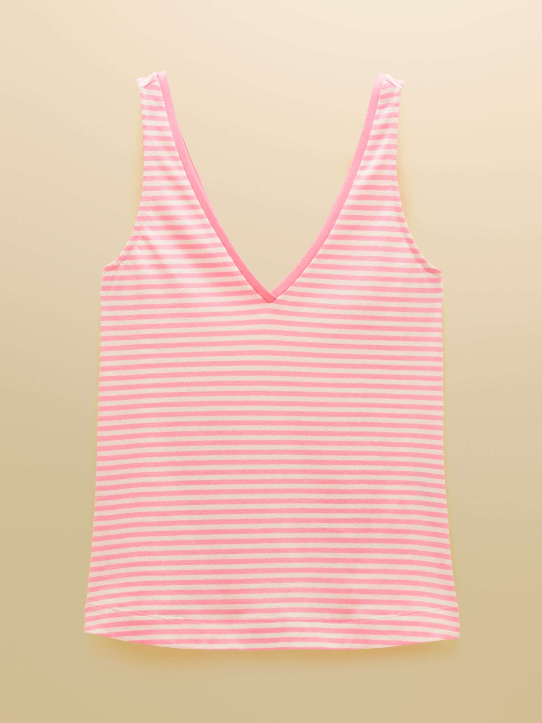 Delilah Pink Stripe V-Neck Jersey Vest - Image 6 of 6