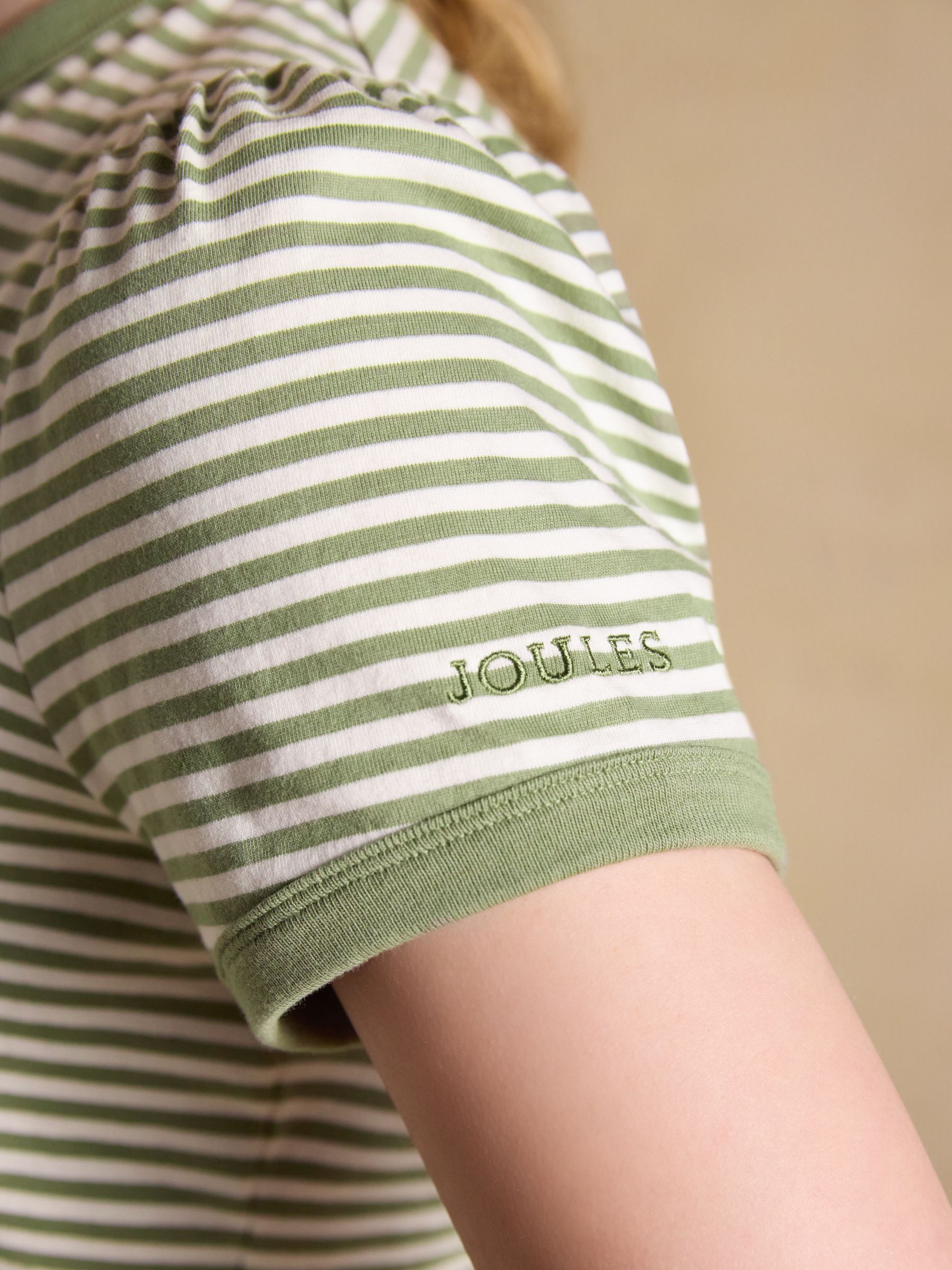 Erin Khaki Stripe Short Sleeve Jersey T Shirt - Image 3 of 7