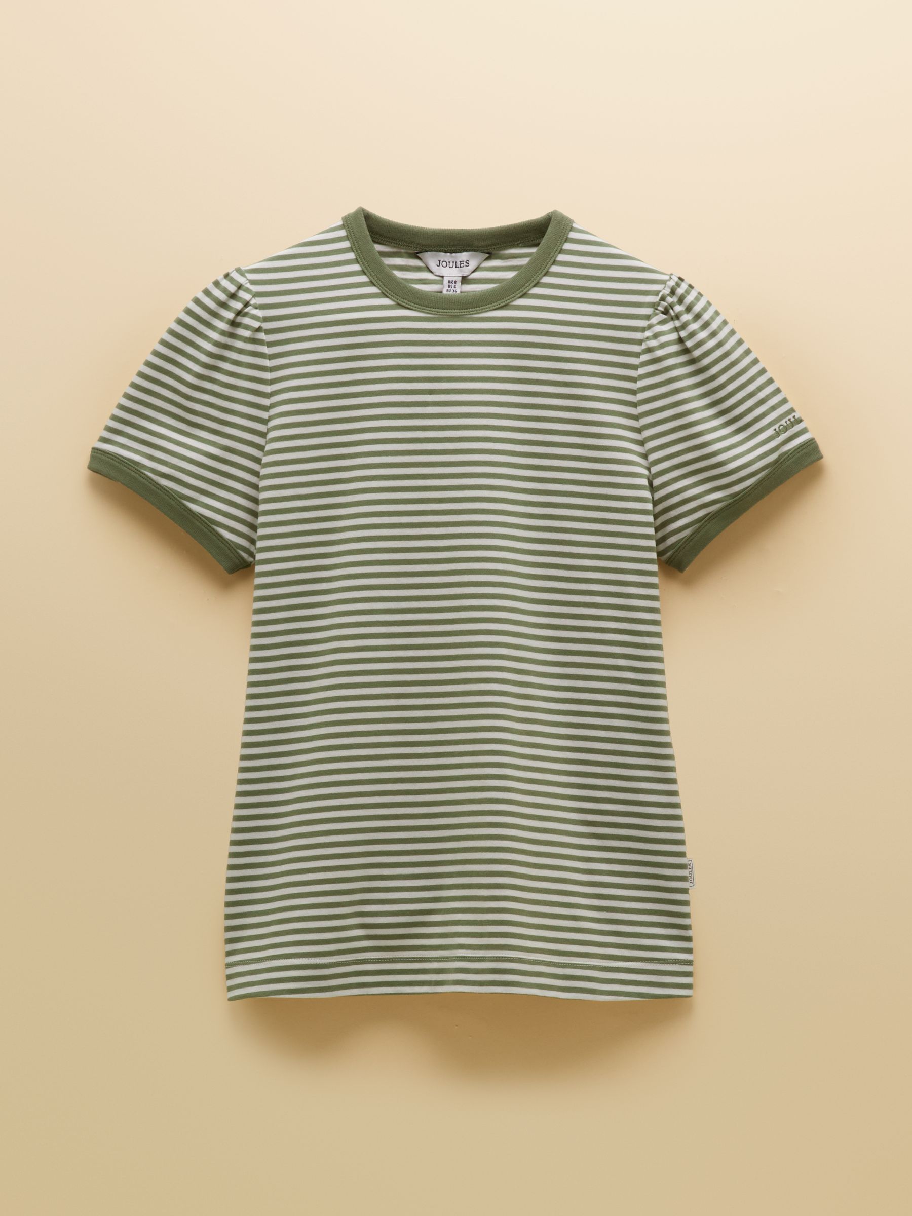 Erin Khaki Stripe Short Sleeve Jersey T Shirt - Image 7 of 7