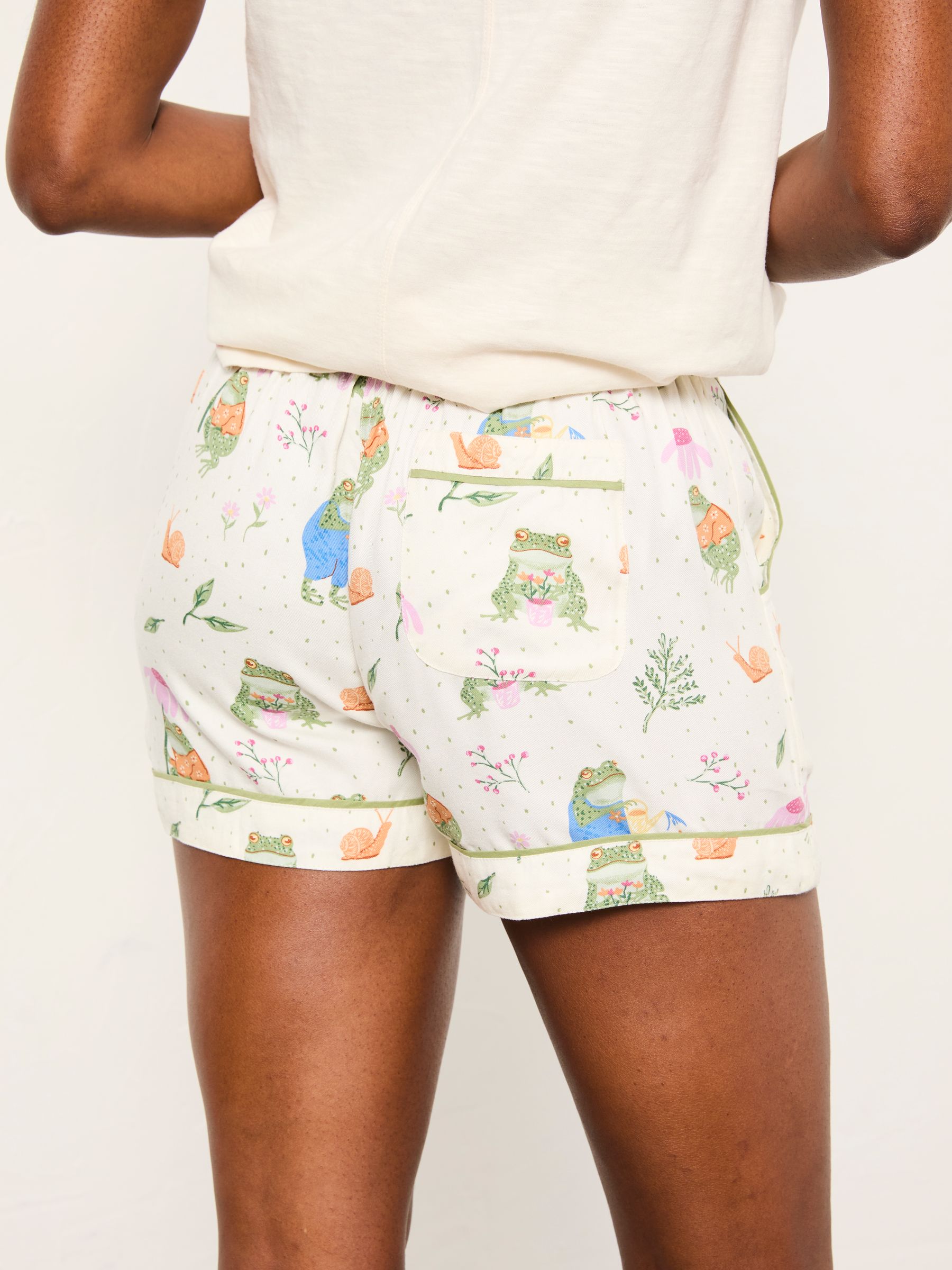 Ivory Frog Print Frog Pyjama Shorts - Image 2 of 6
