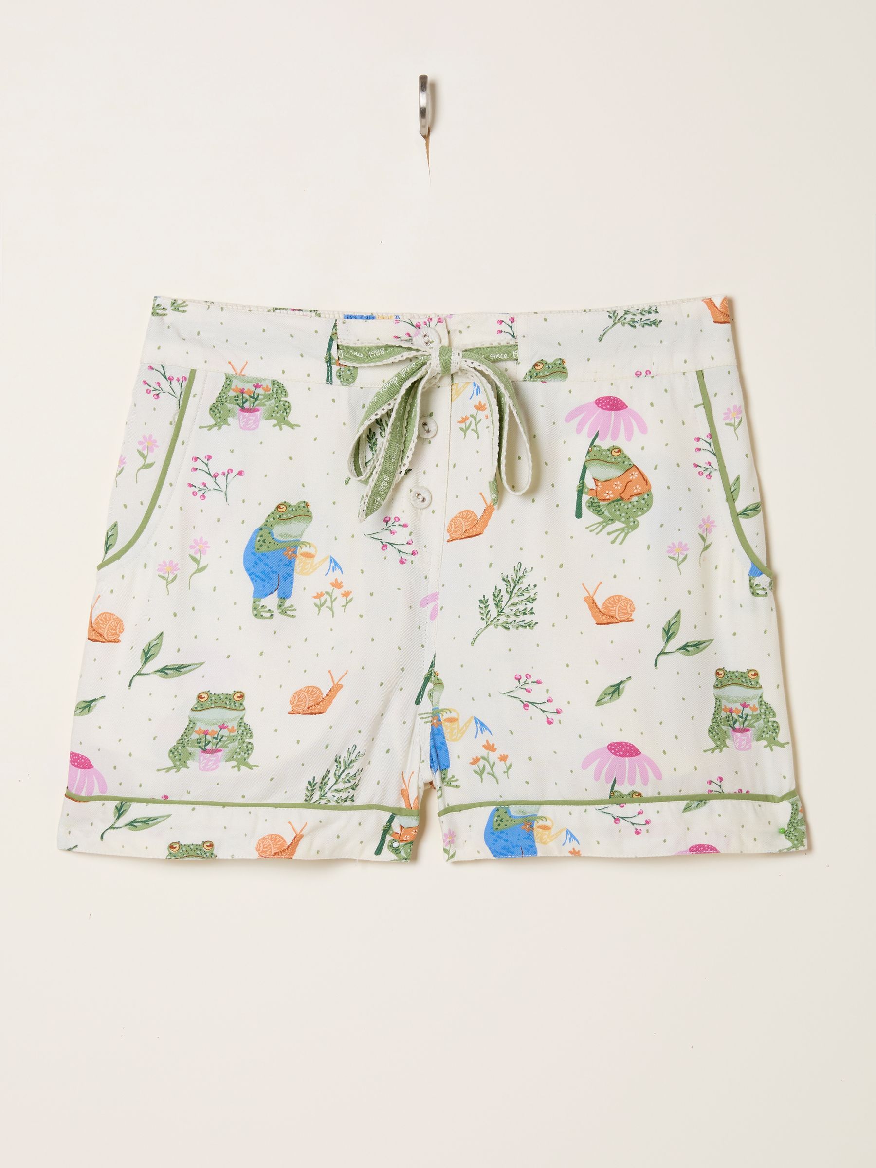 Ivory Frog Print Frog Pyjama Shorts - Image 6 of 6