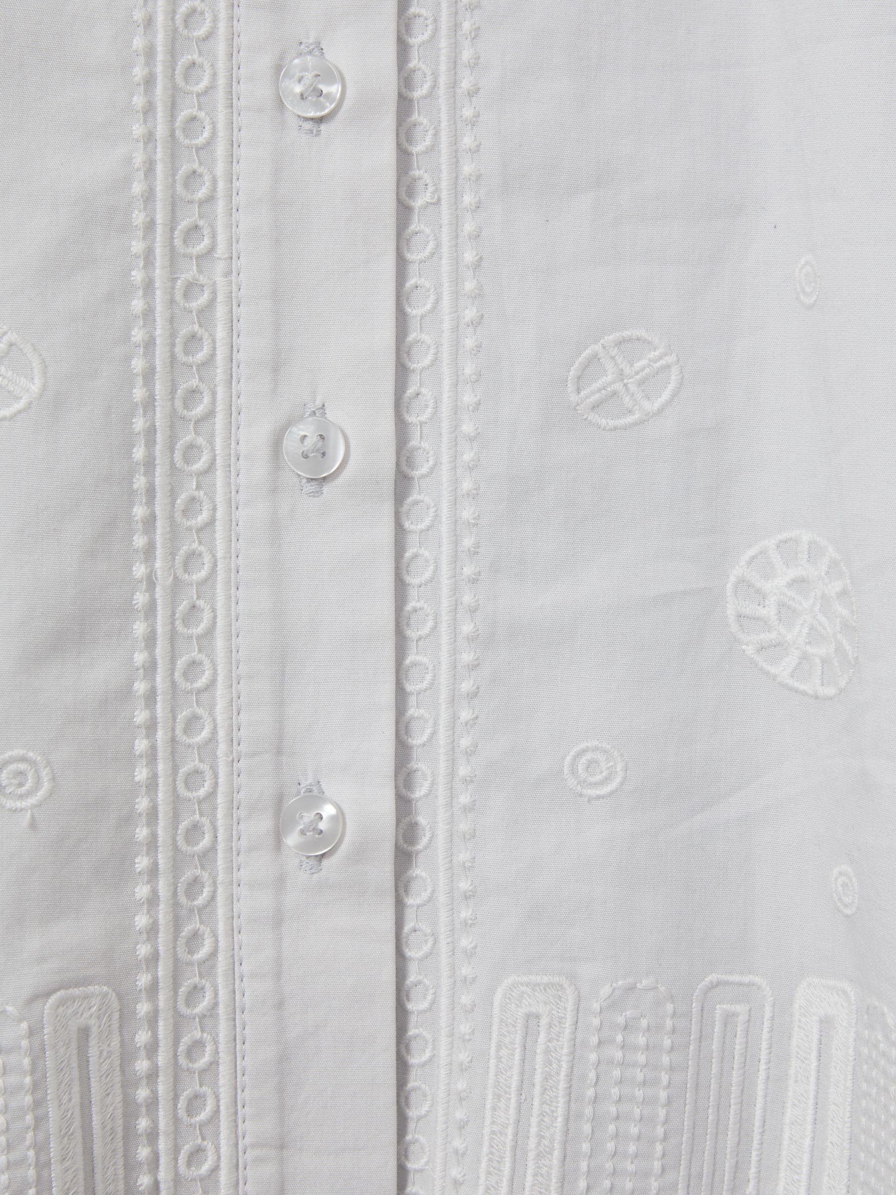 9-13 yrs Cotton Embroidered Cut-Out Dress in Blue - Image 4 of 4