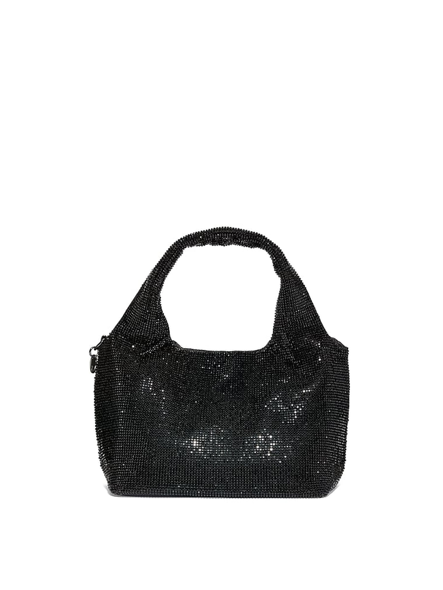 Black Diamanté Slouchy Mini Bag - Image 3 of 4