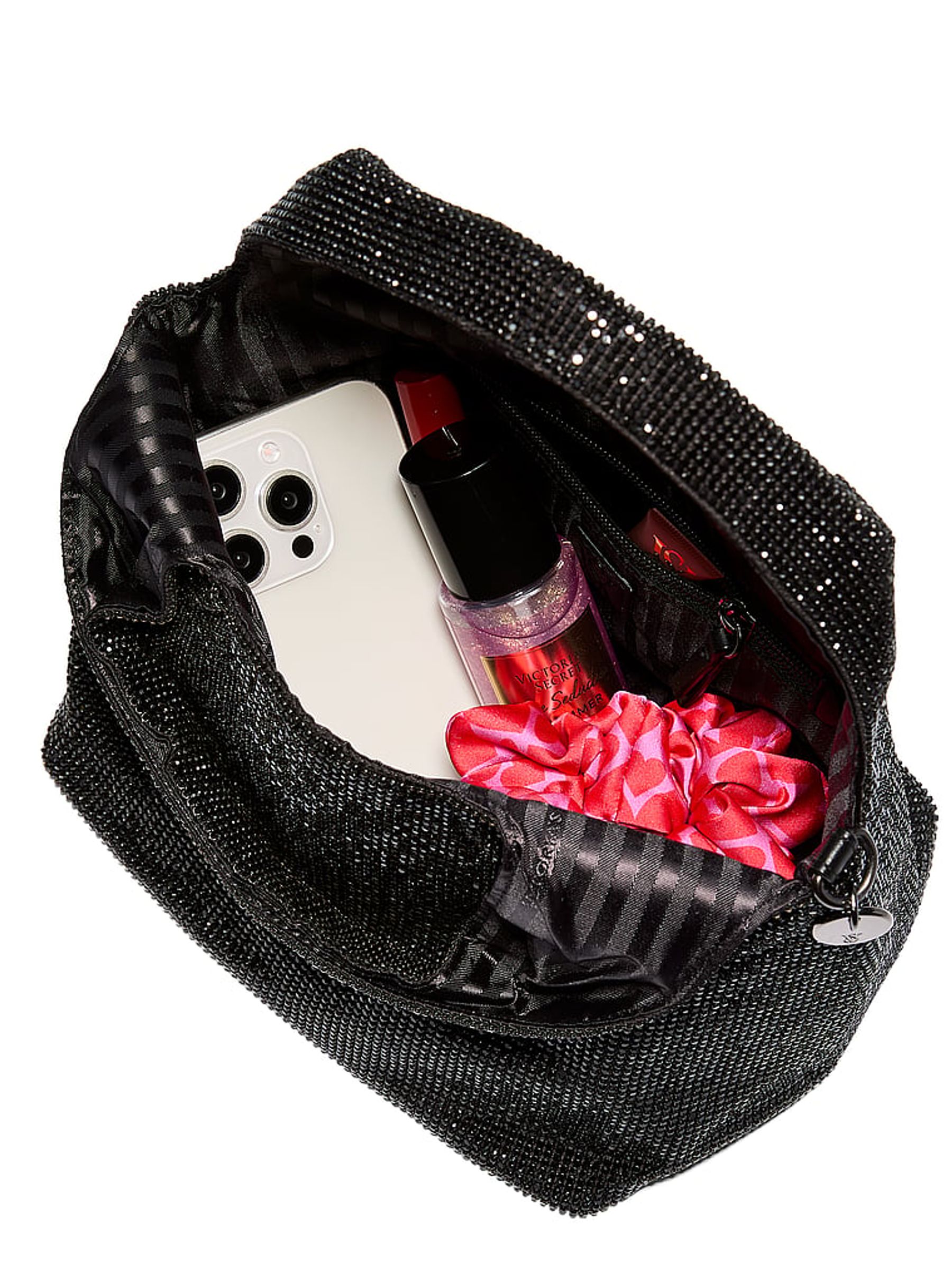 Black Diamanté Slouchy Mini Bag - Image 4 of 4