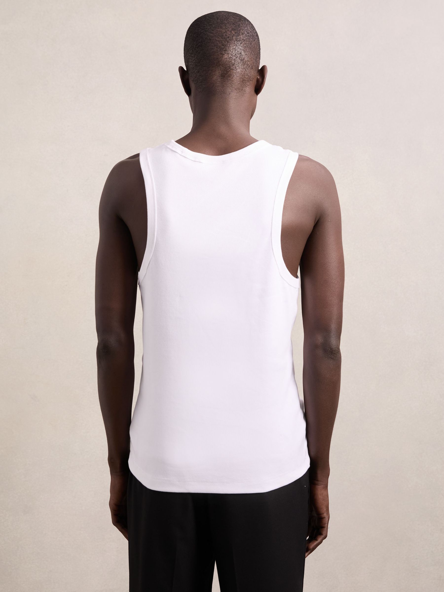 Les Deux Cotton Logo-Embroidered Vest in White - Image 4 of 5