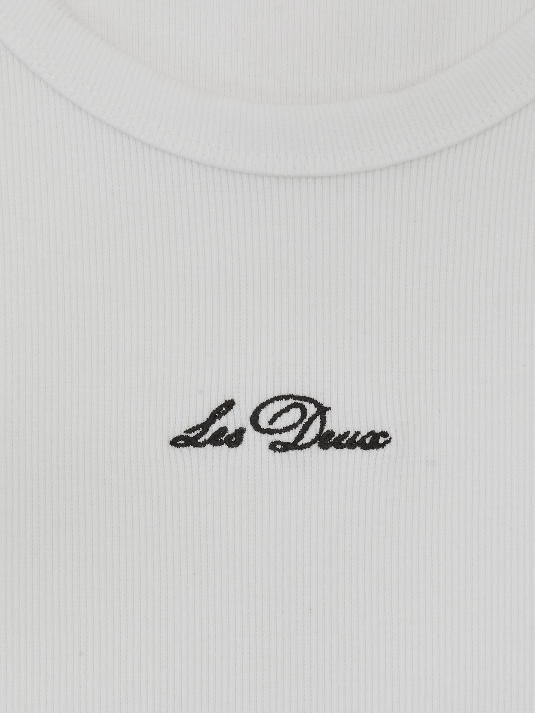 Les Deux Cotton Logo-Embroidered Vest in White - Image 5 of 5