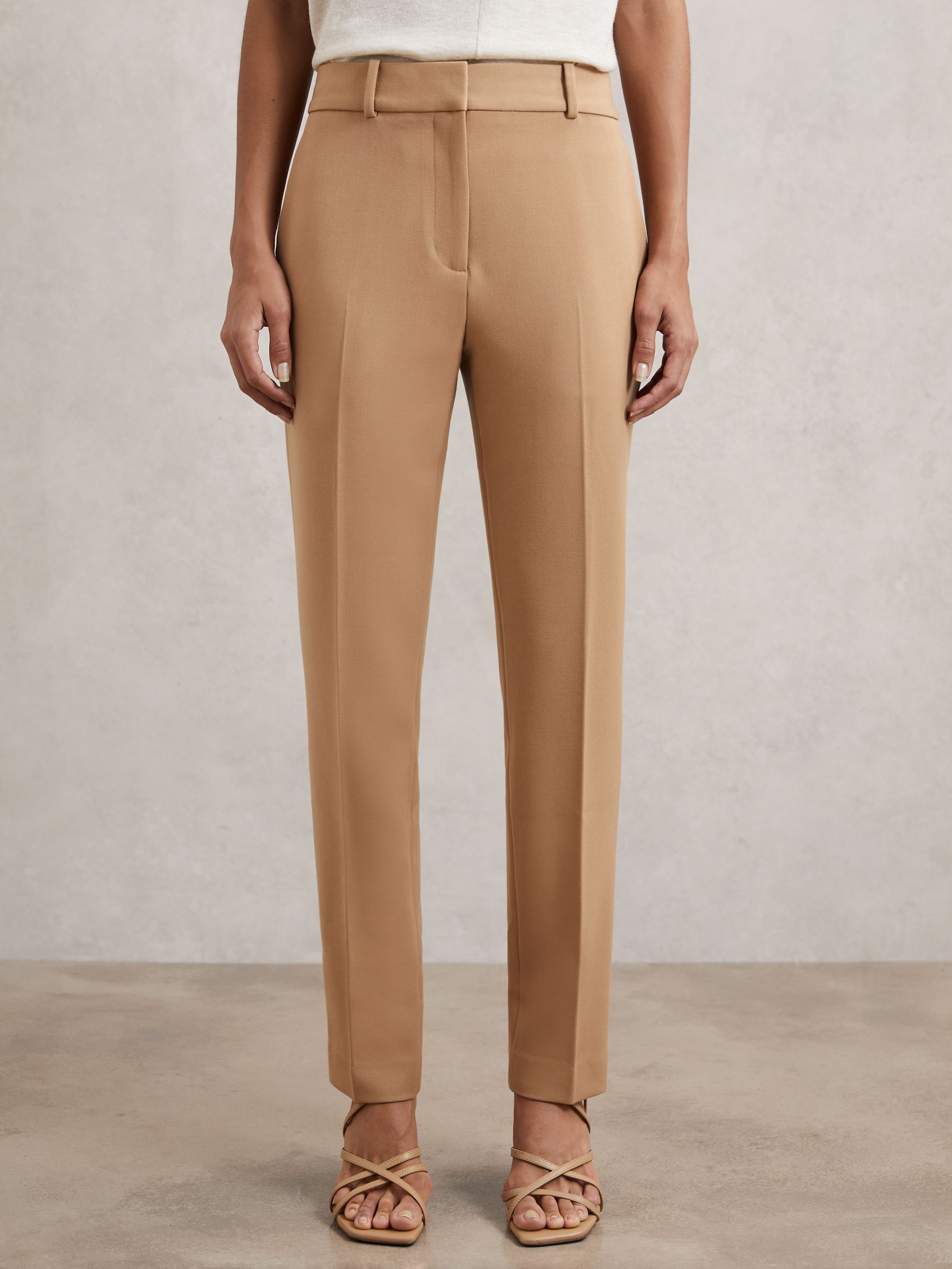 Slim Fit Suit Trousers in Camel - Image 3 of 6