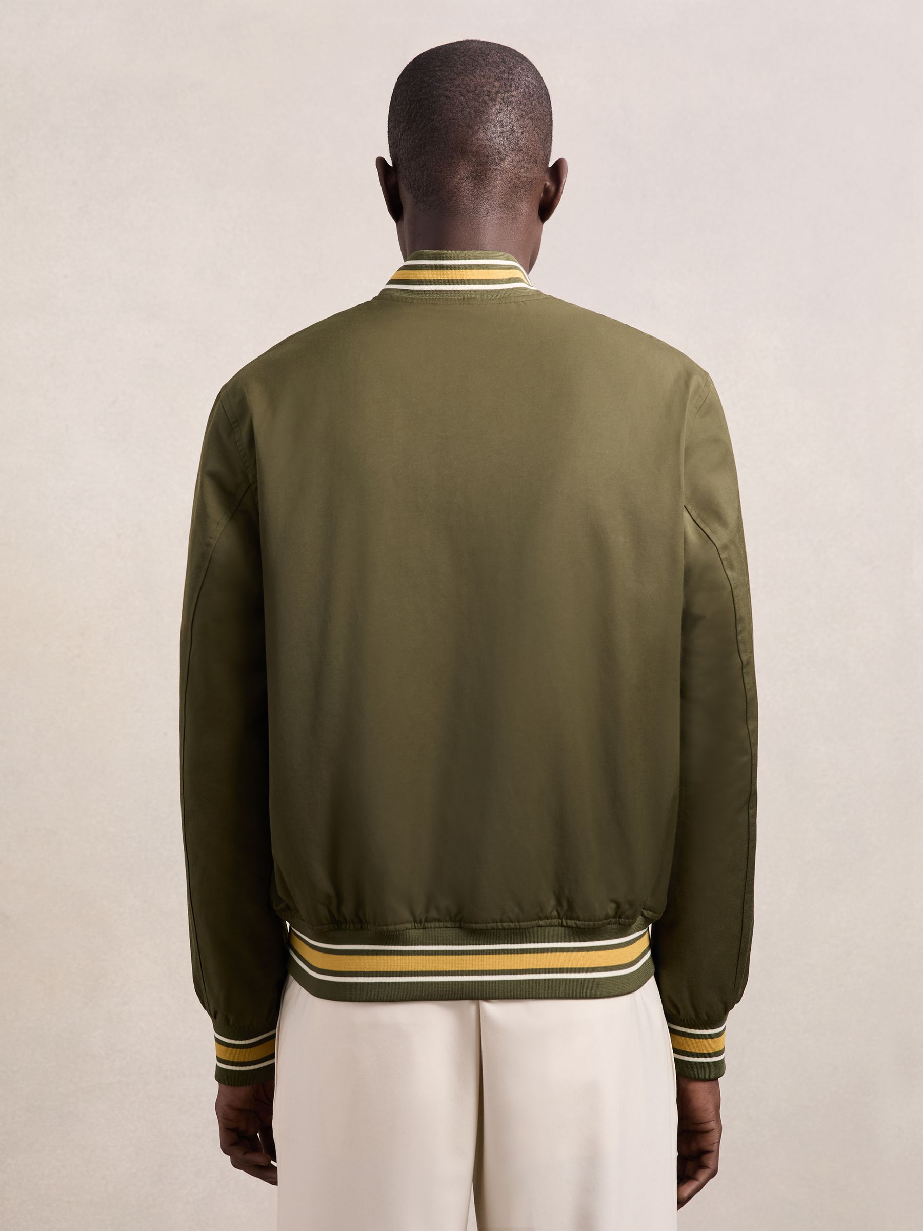 Les Deux Tech Varsity Jacket in Olive Night - image 5