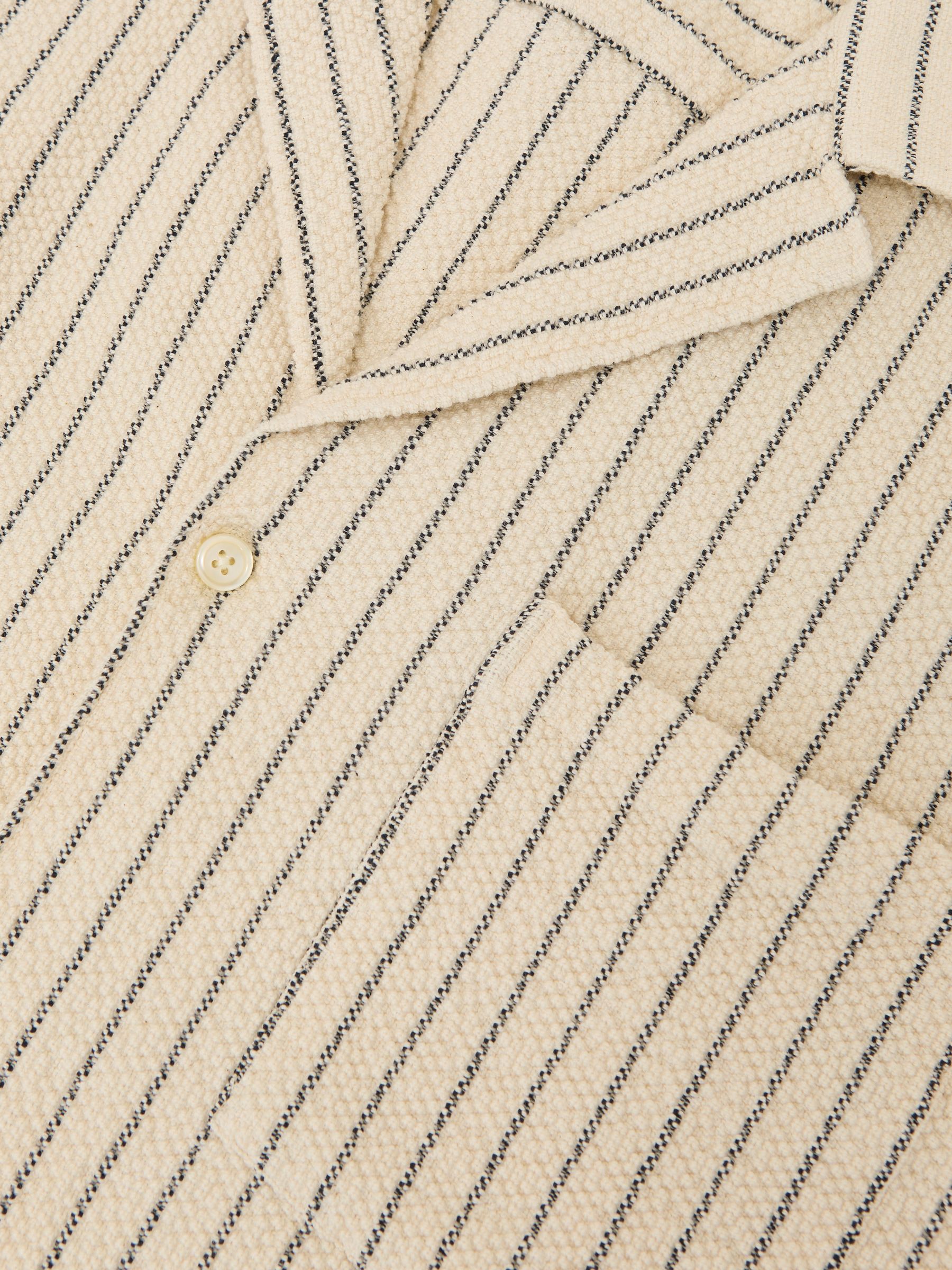 Les Deux Textured Stripe Overshirt in Ivory - Image 5 of 5