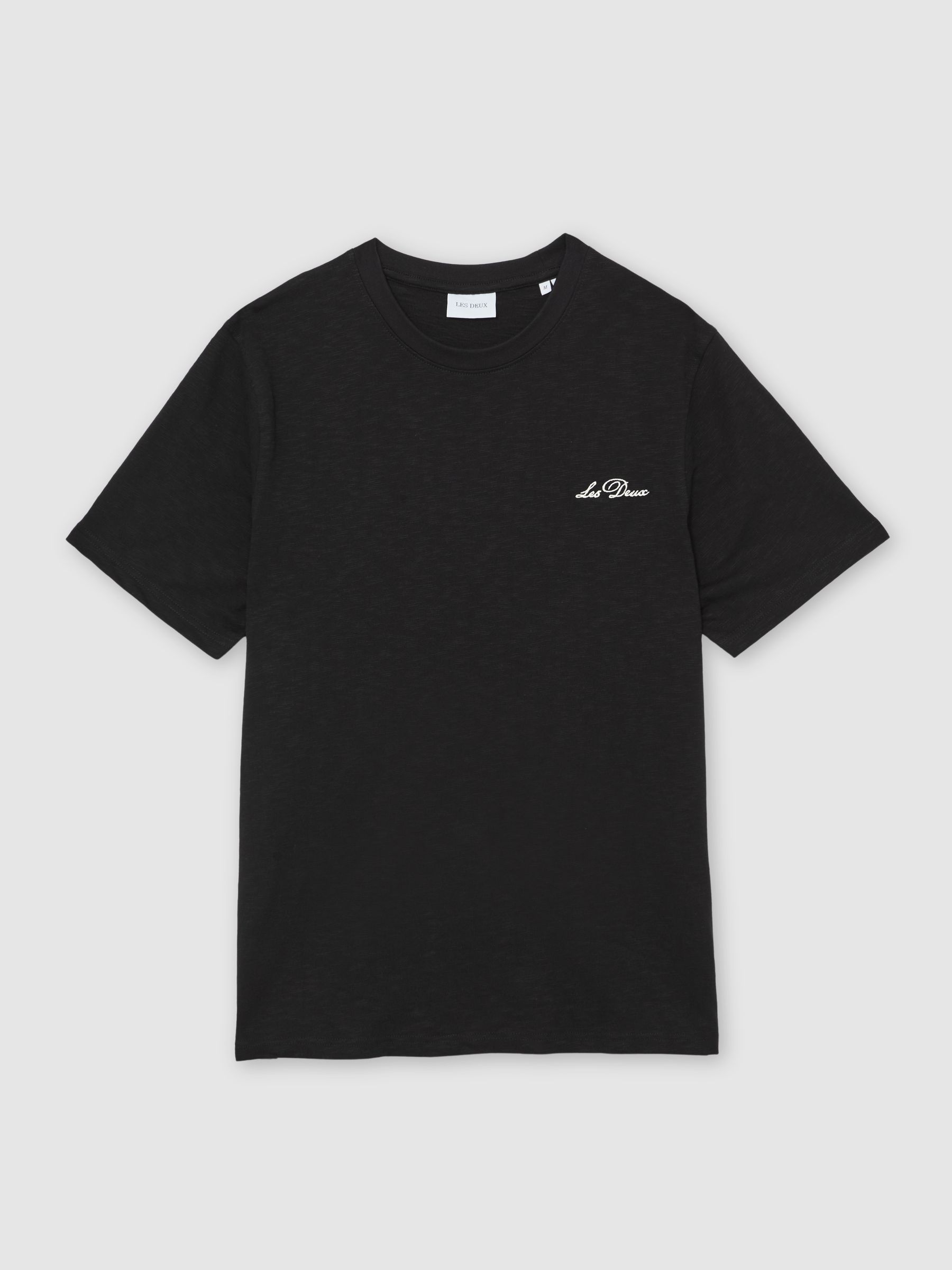 Les Deux Baumwoll-T-Shirt mit Grafik-Print in Schwarz - Bild 2 von 5