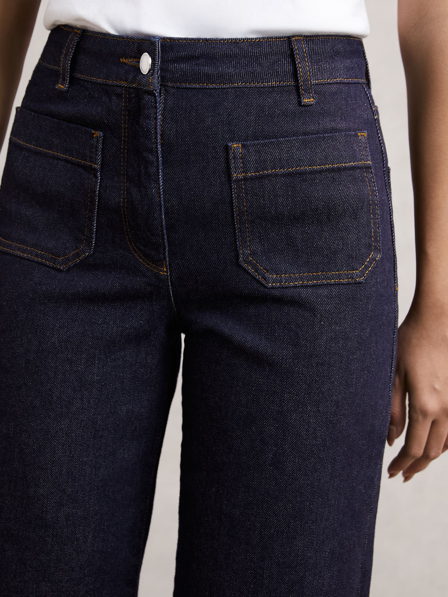 Straight-Leg Patch-Pocket Jeans in Dark Blue - Image 5 of 8