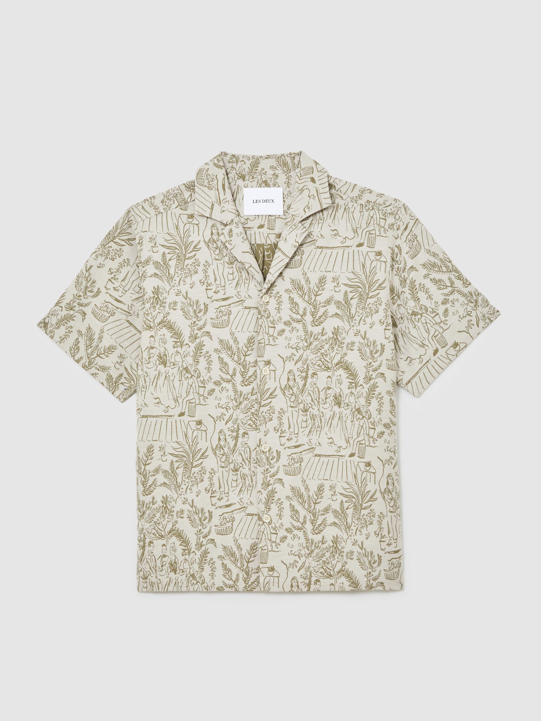 Les Deux Cotton-Blend Jacquard Shirt in Light Ivory - image 1