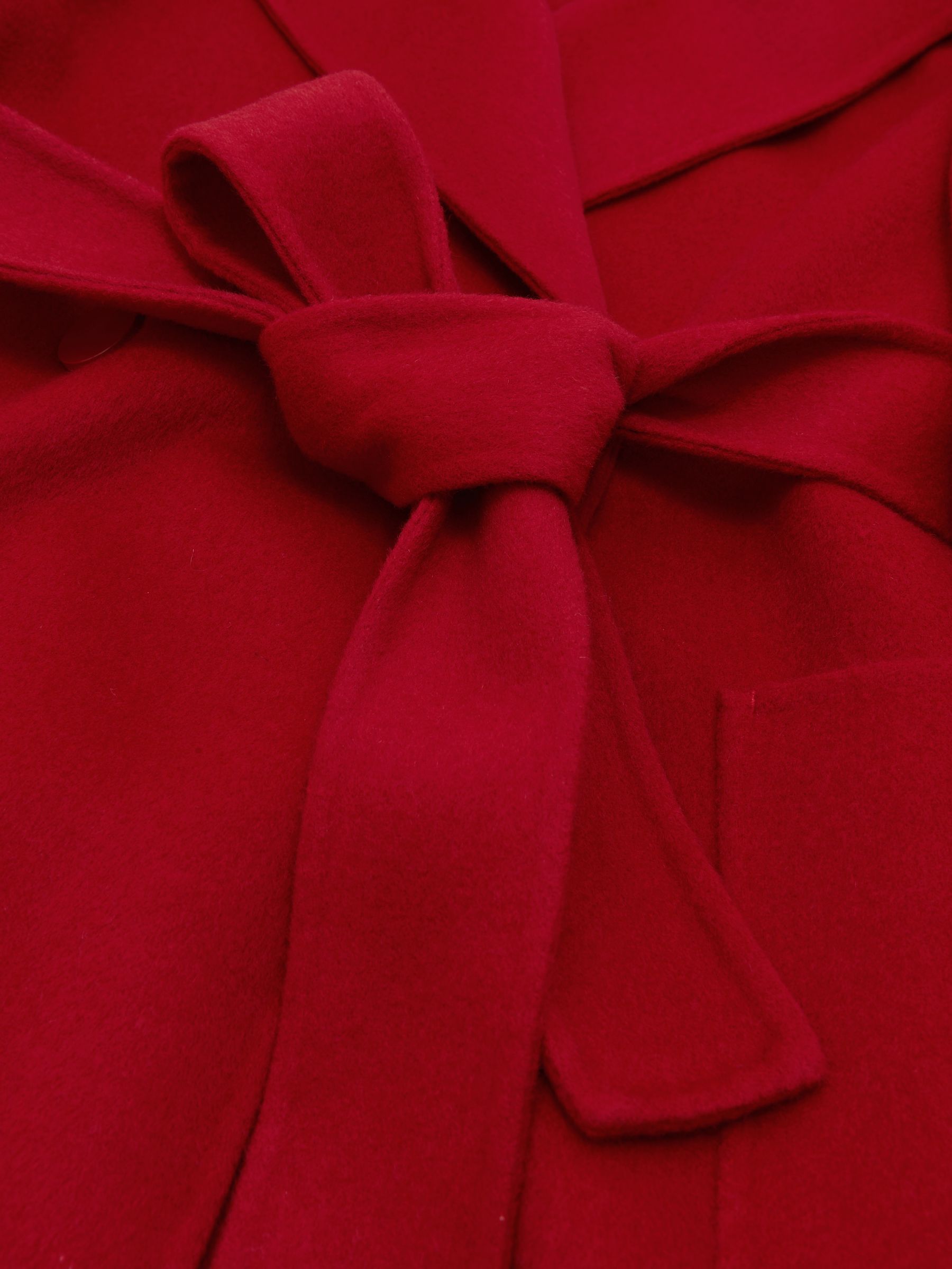 Petite Wool-Blend Double-Breasted Blindseam Coat in Red - image 2