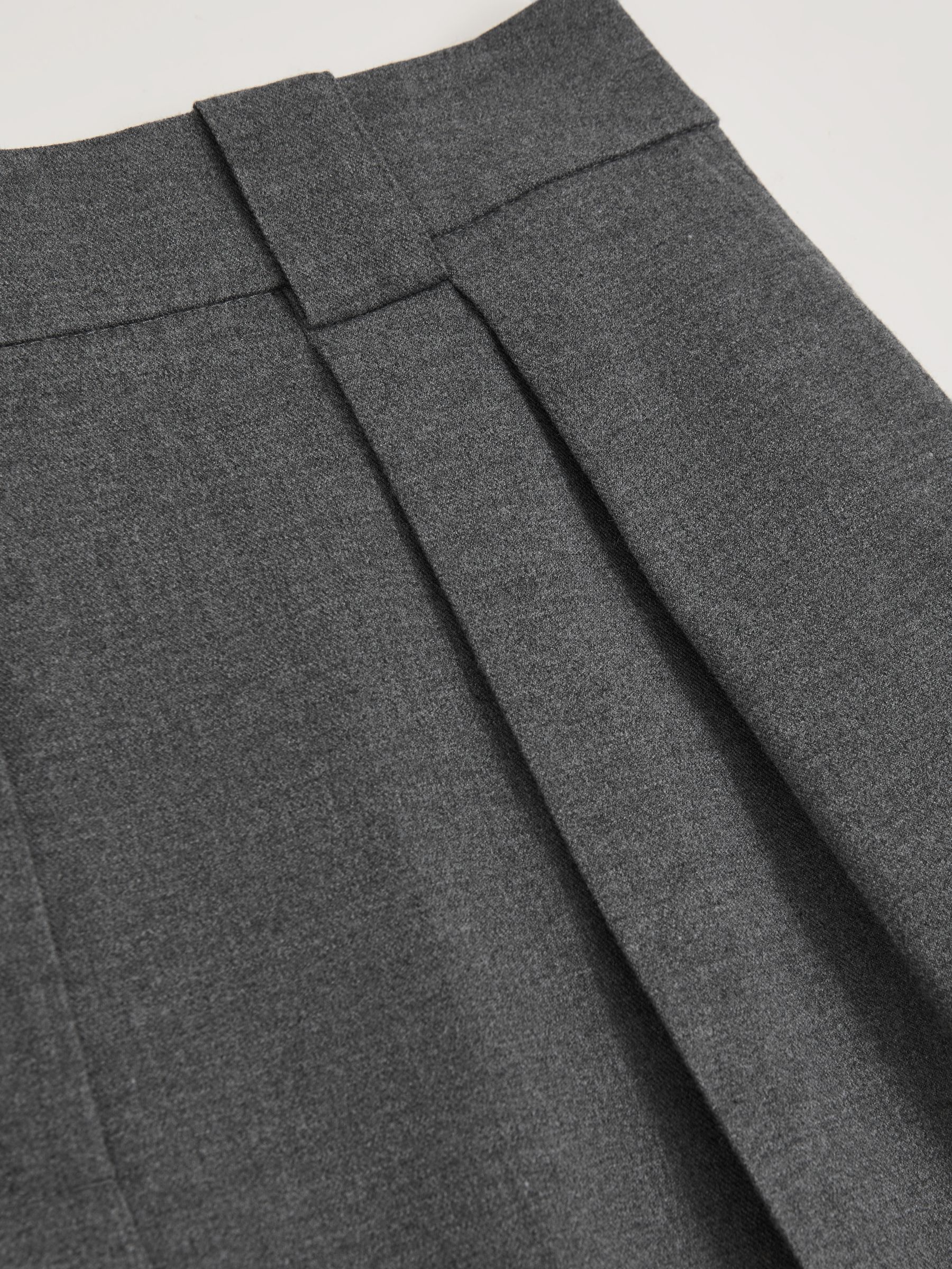 Wide-Leg Pleated Trousers in Grey - Image 7 of 7
