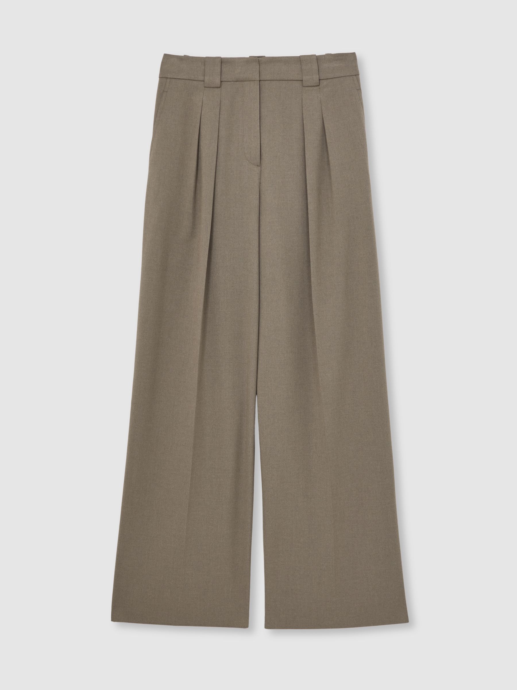 Wide-Leg Pleated Trousers in Neutral - Image 2 of 7