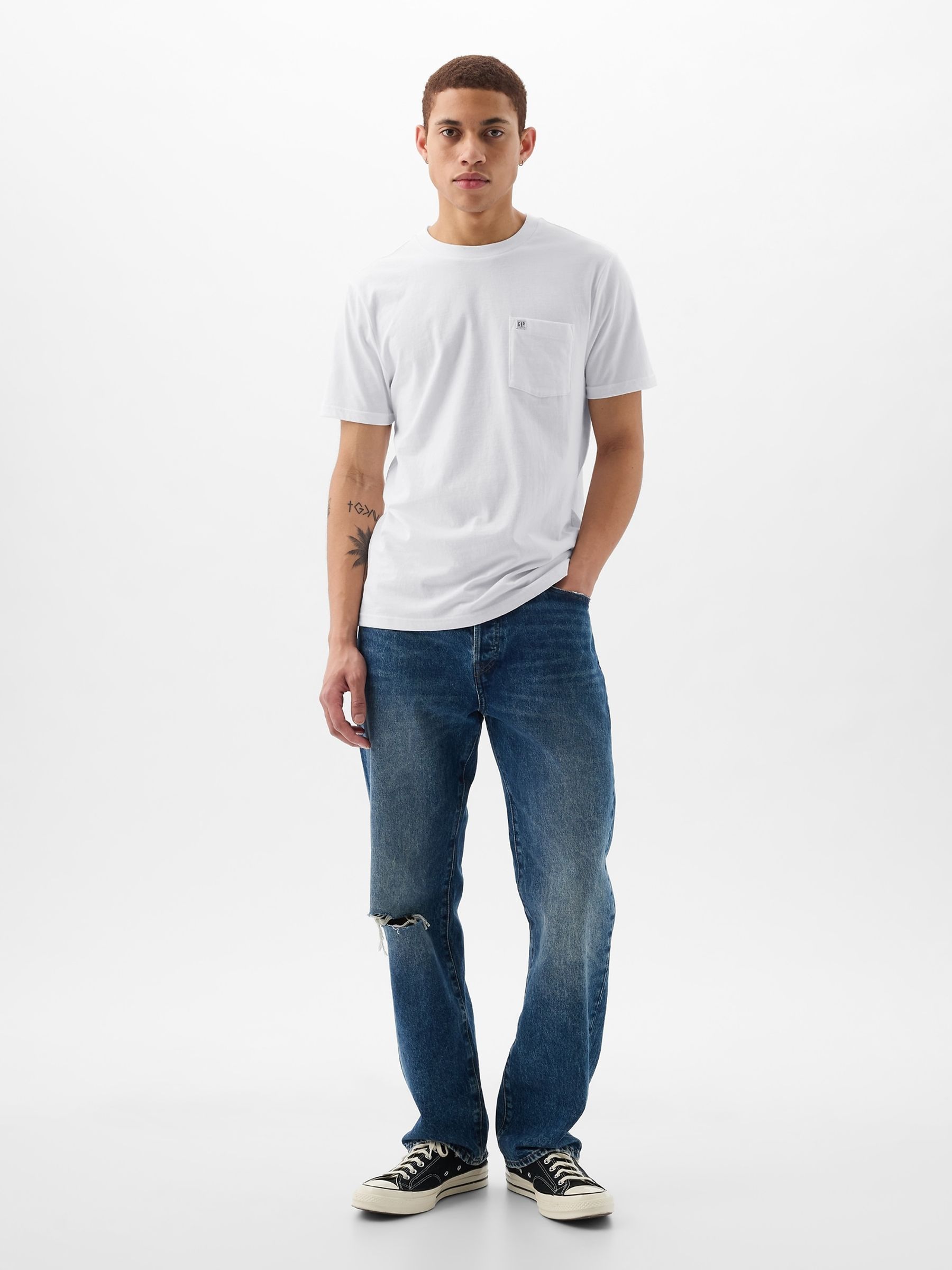 White Pocket Short Sleeve T-Shirt - Image 3 of 5