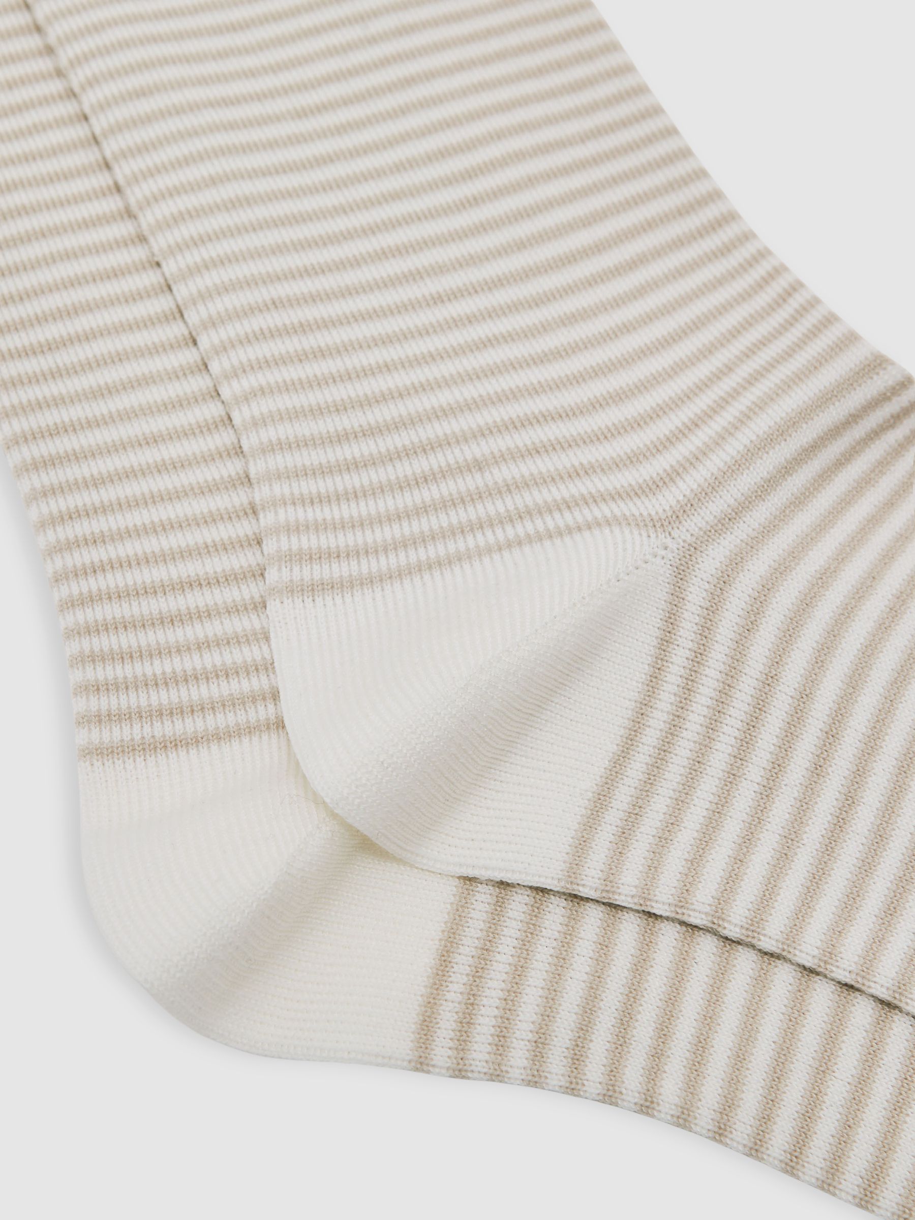 Striped Socks in Ecru/Oatmeal - Image 2 of 3