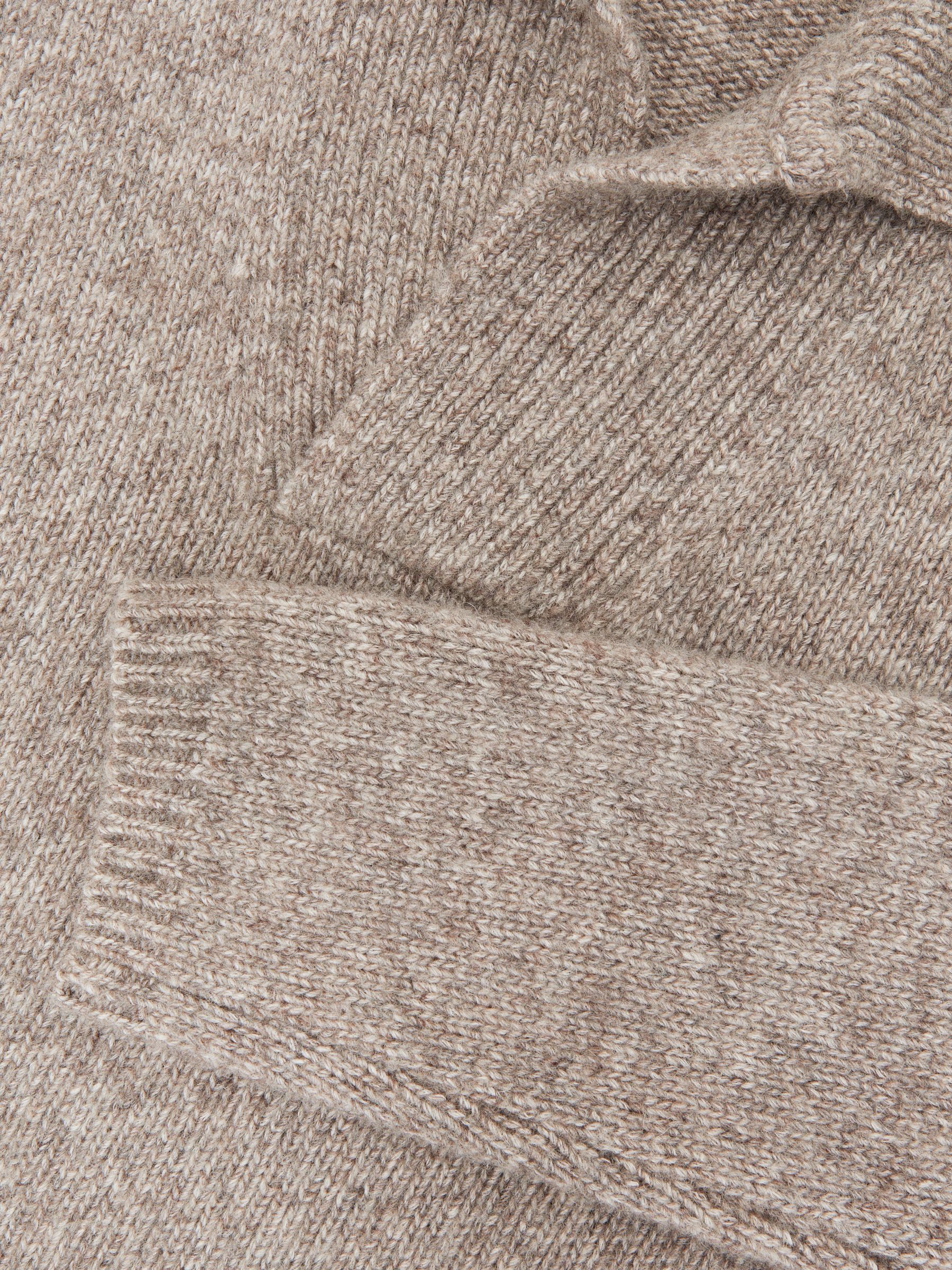 Wool-Blend Relaxed Open-Collar Jumper in Taupe Brown Melange - Image 9 of 9