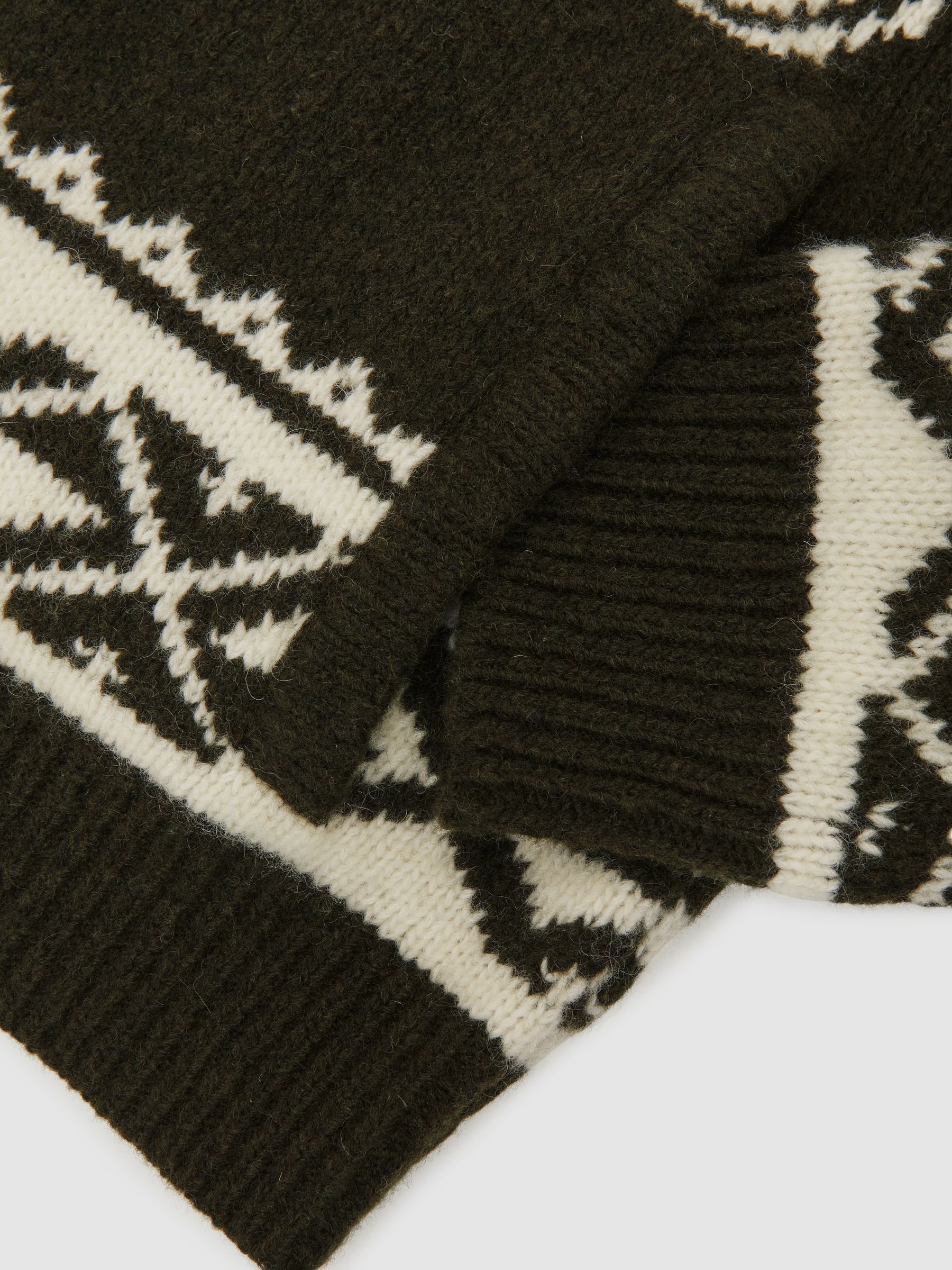Wool-Blend Fair Isle Zip Jumper in Forest Green - Image 6 of 6
