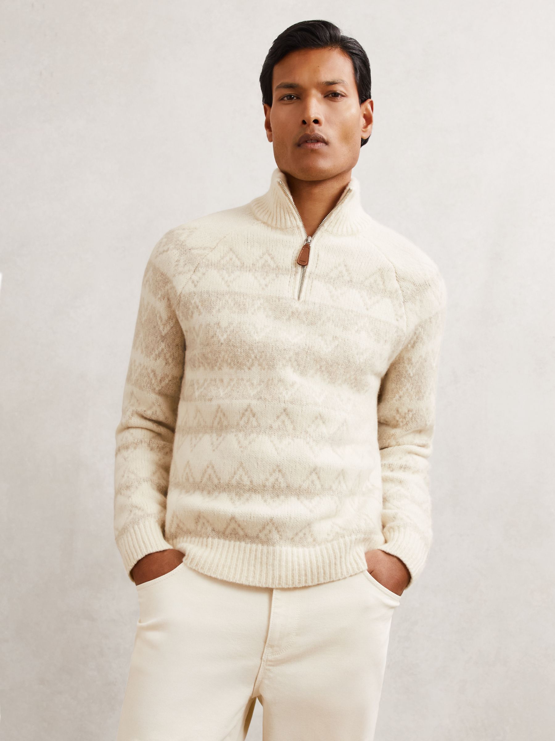 Wool-blend Fair Isle Half-zip Jumper