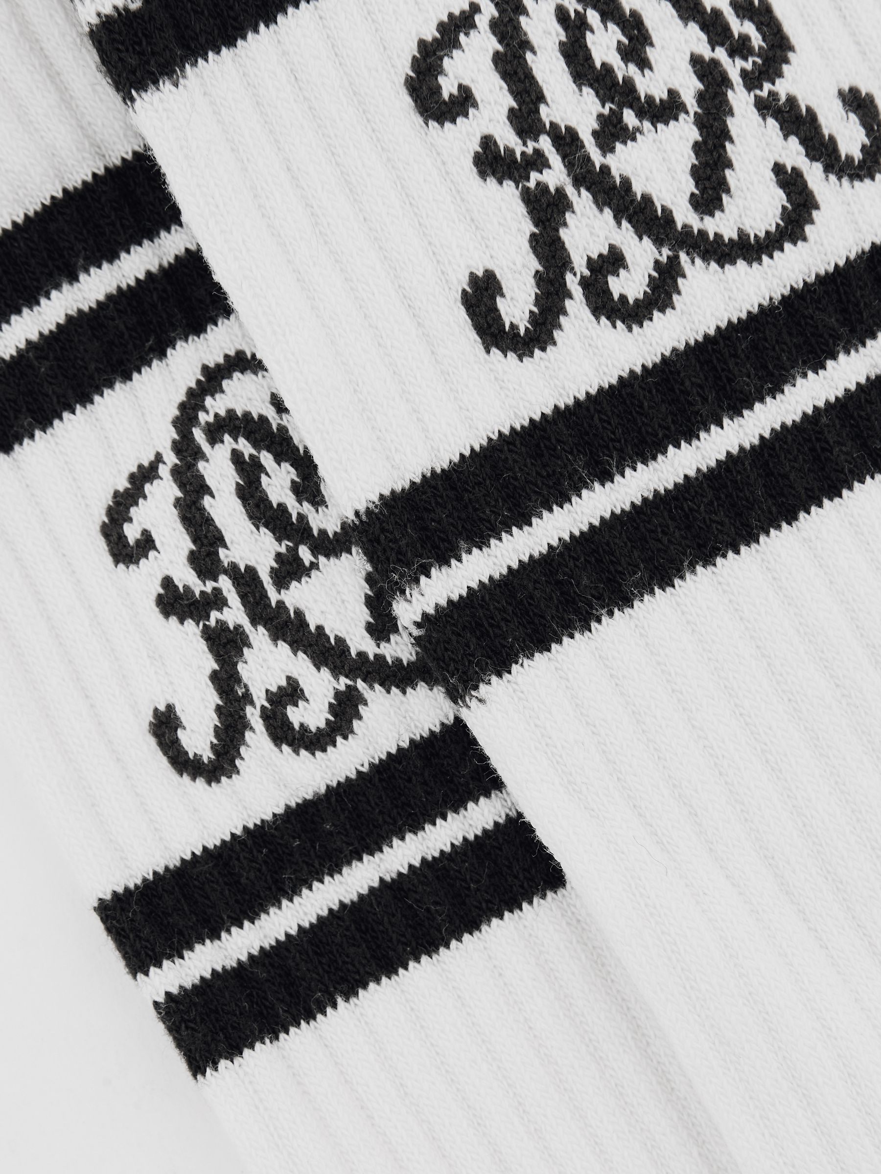 Ecru/Chocolate Brown - Reiss Maurice Monogram Cotton-Blend Rib Sport Socks - صورة 2 من 3 Ecru/Chocolate Brown - Reiss Maurice Monogram Cotton-Blend Rib Sport Socks - صورة 2 من 3