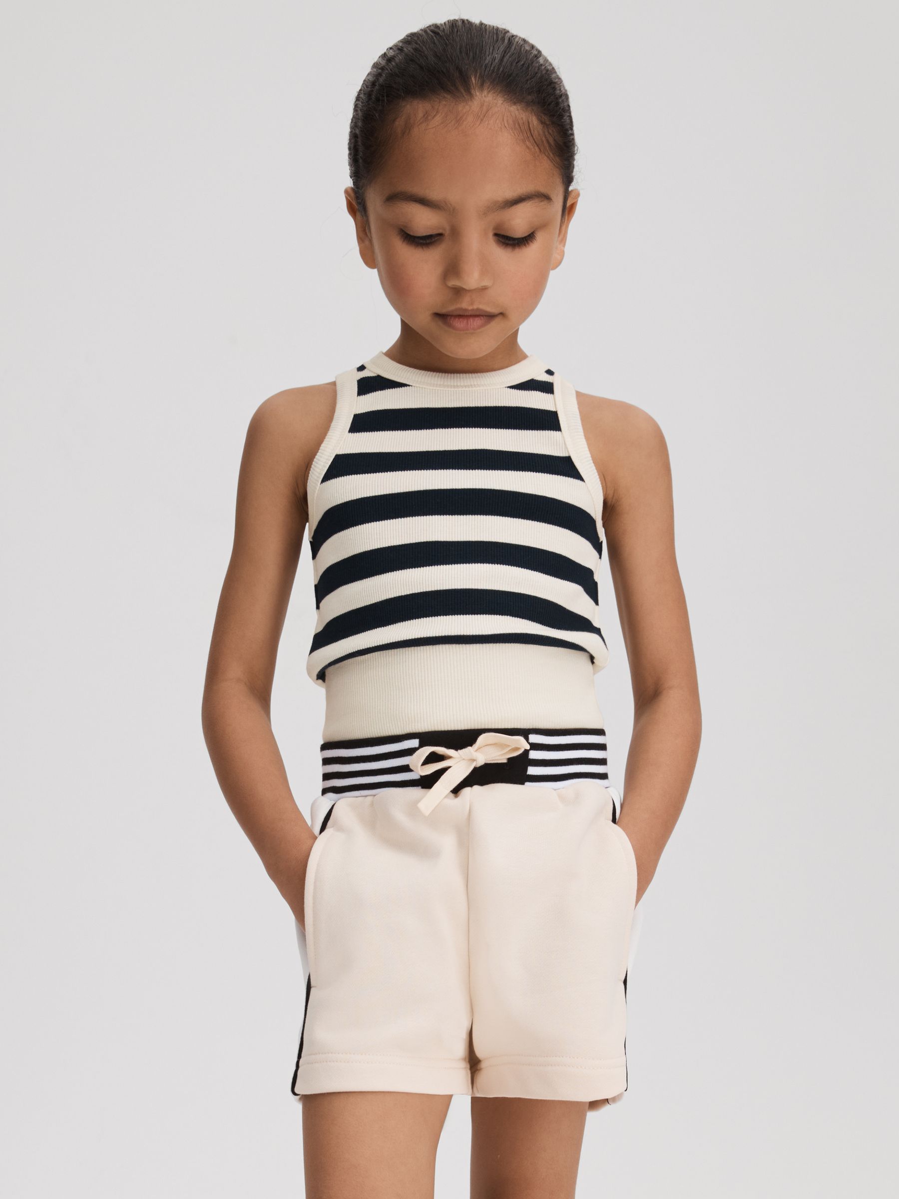 4-9 yrs Striped Crew Neck Vest in Navy - Image 1 of 4
