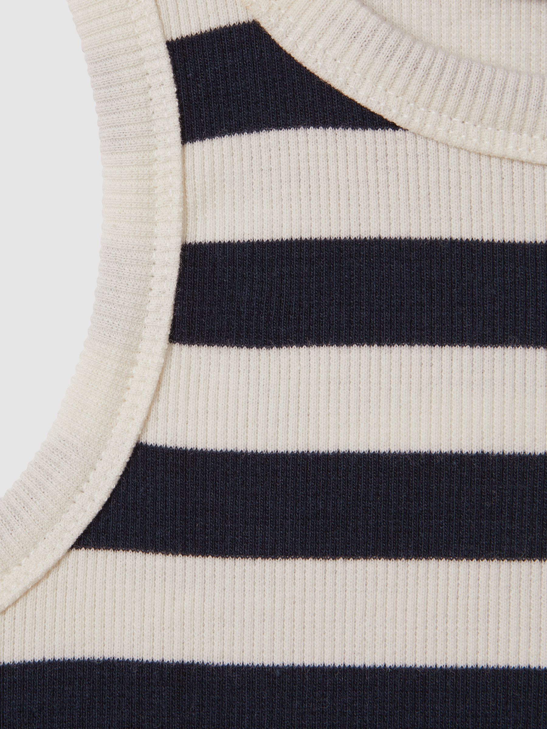 4-9 yrs Striped Crew Neck Vest in Navy - Image 4 of 4