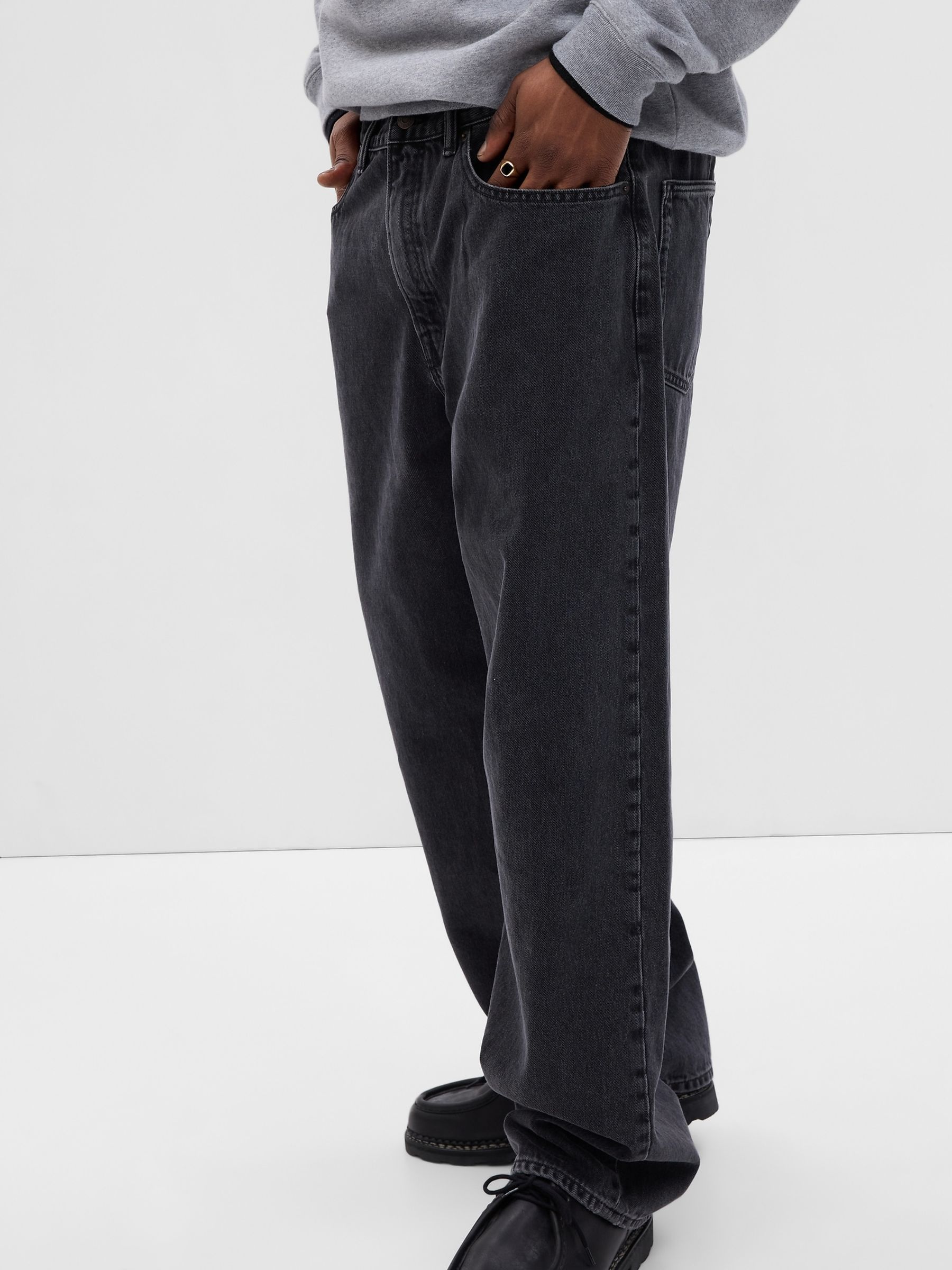 Black Baggy Jeans - Image 1 of 4