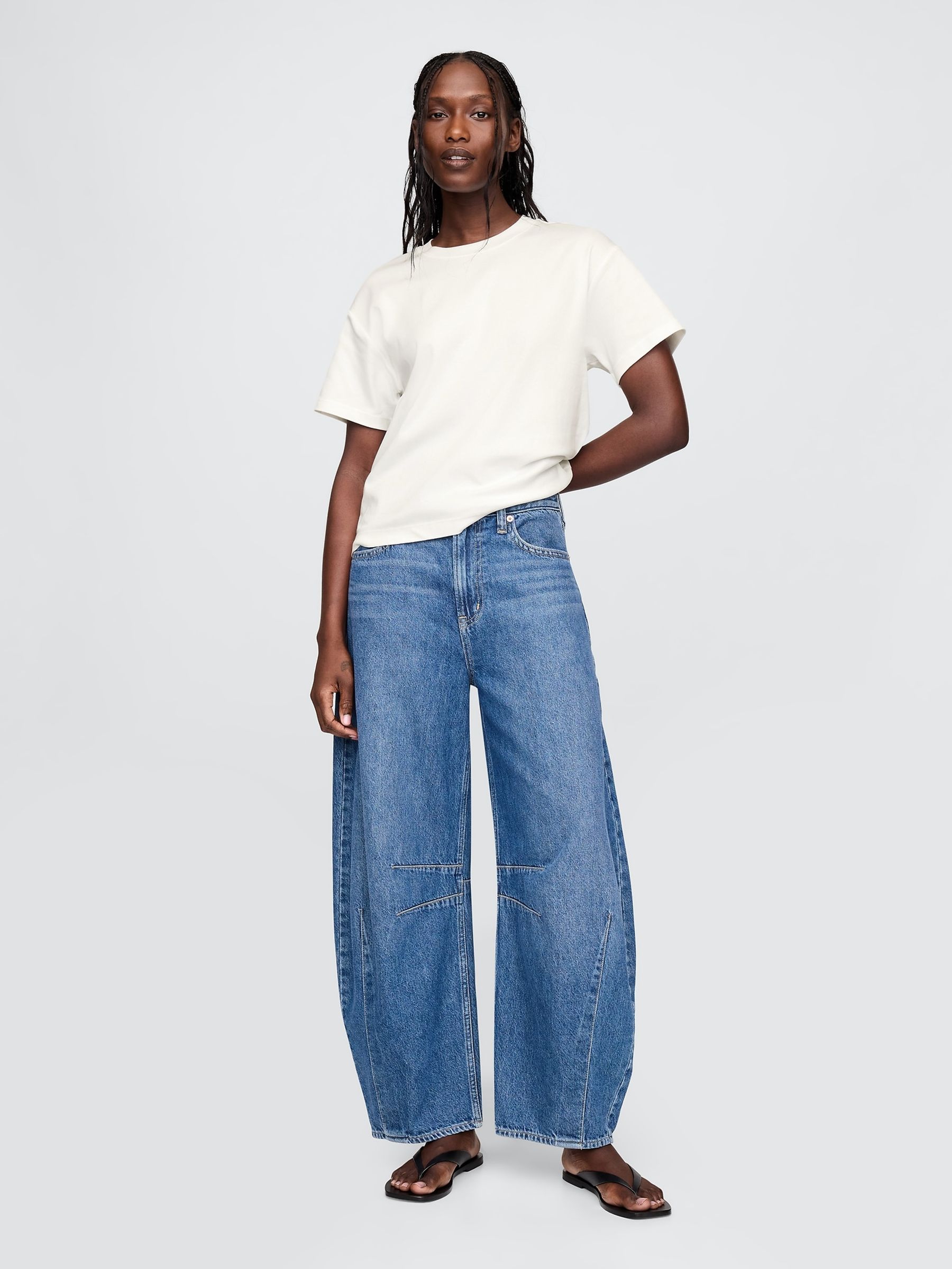 White Supima® Cotton Relaxed T-Shirt - Image 3 of 5