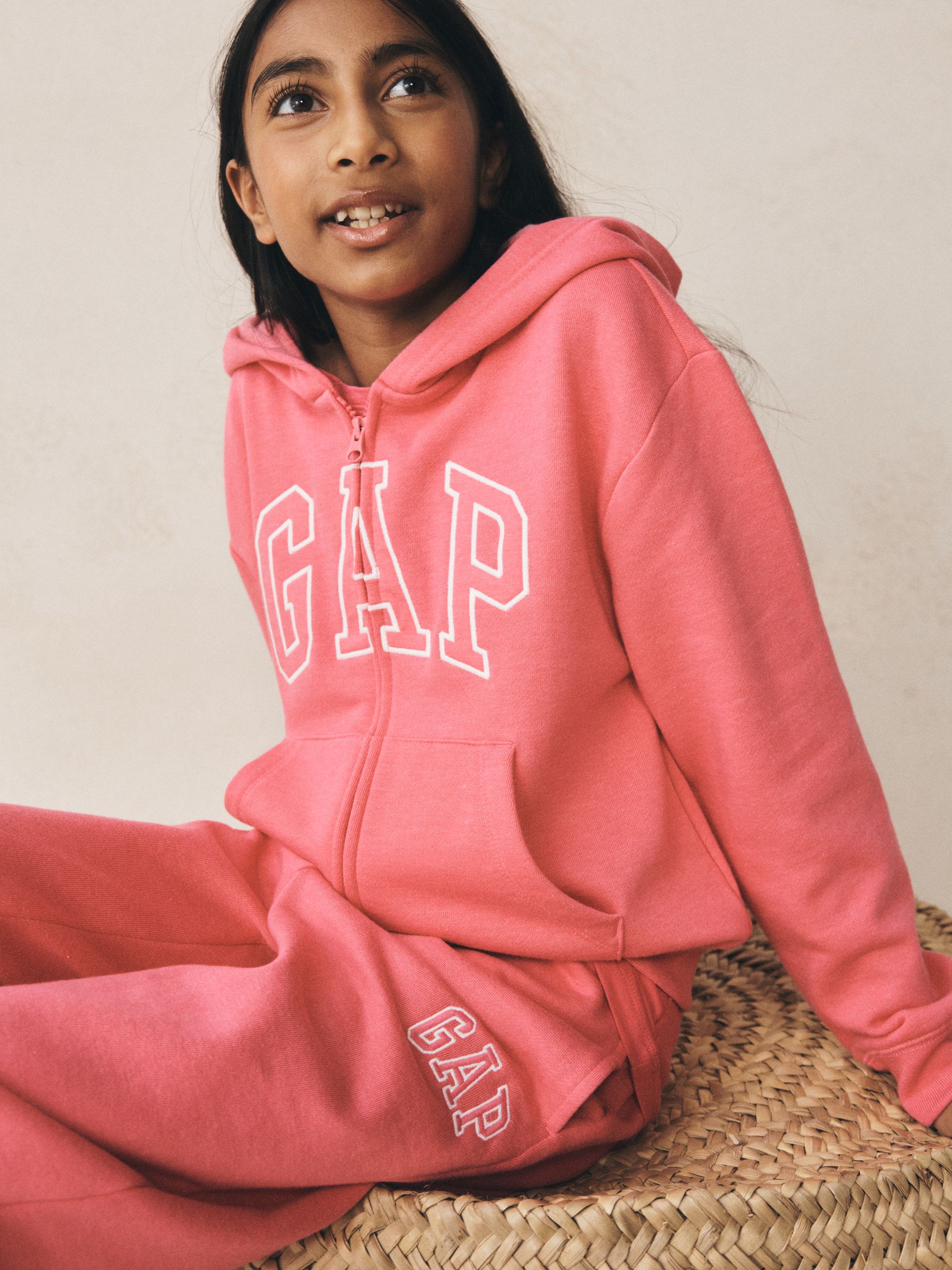 Pink Relaxed Full Zip Logo Hoodie - Image 4 of 7
