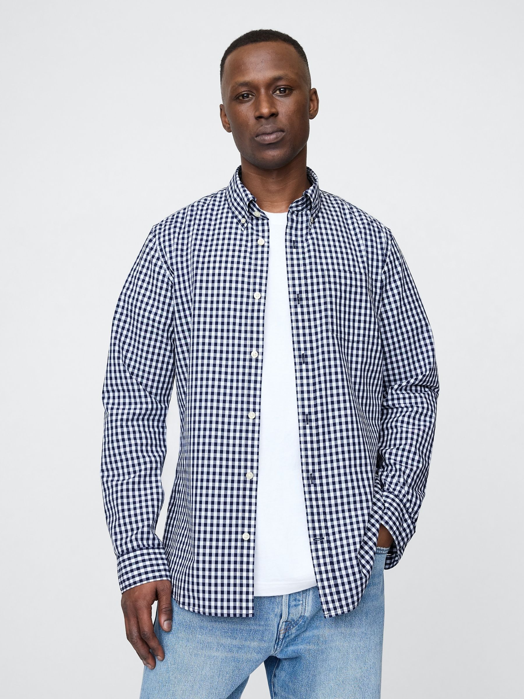 Blue Cotton Poplin Classic Shirt - Image 1 of 8