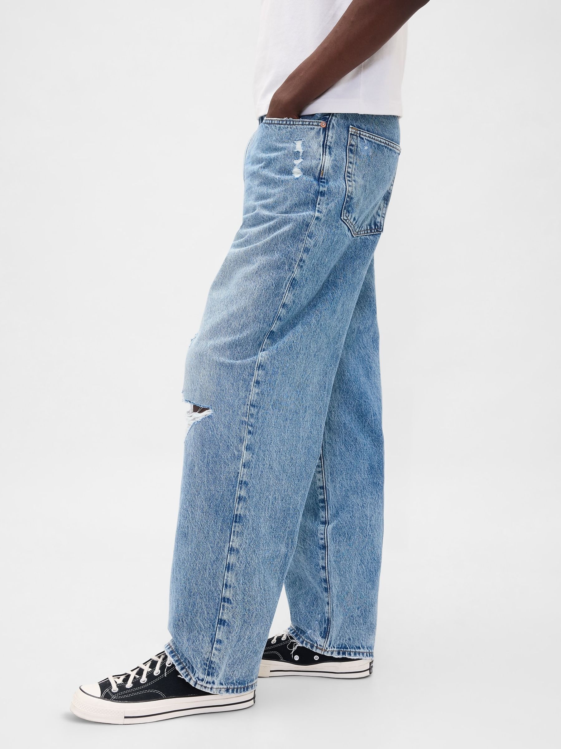 Light Wash Blue Baggy Jeans - Image 3 of 6