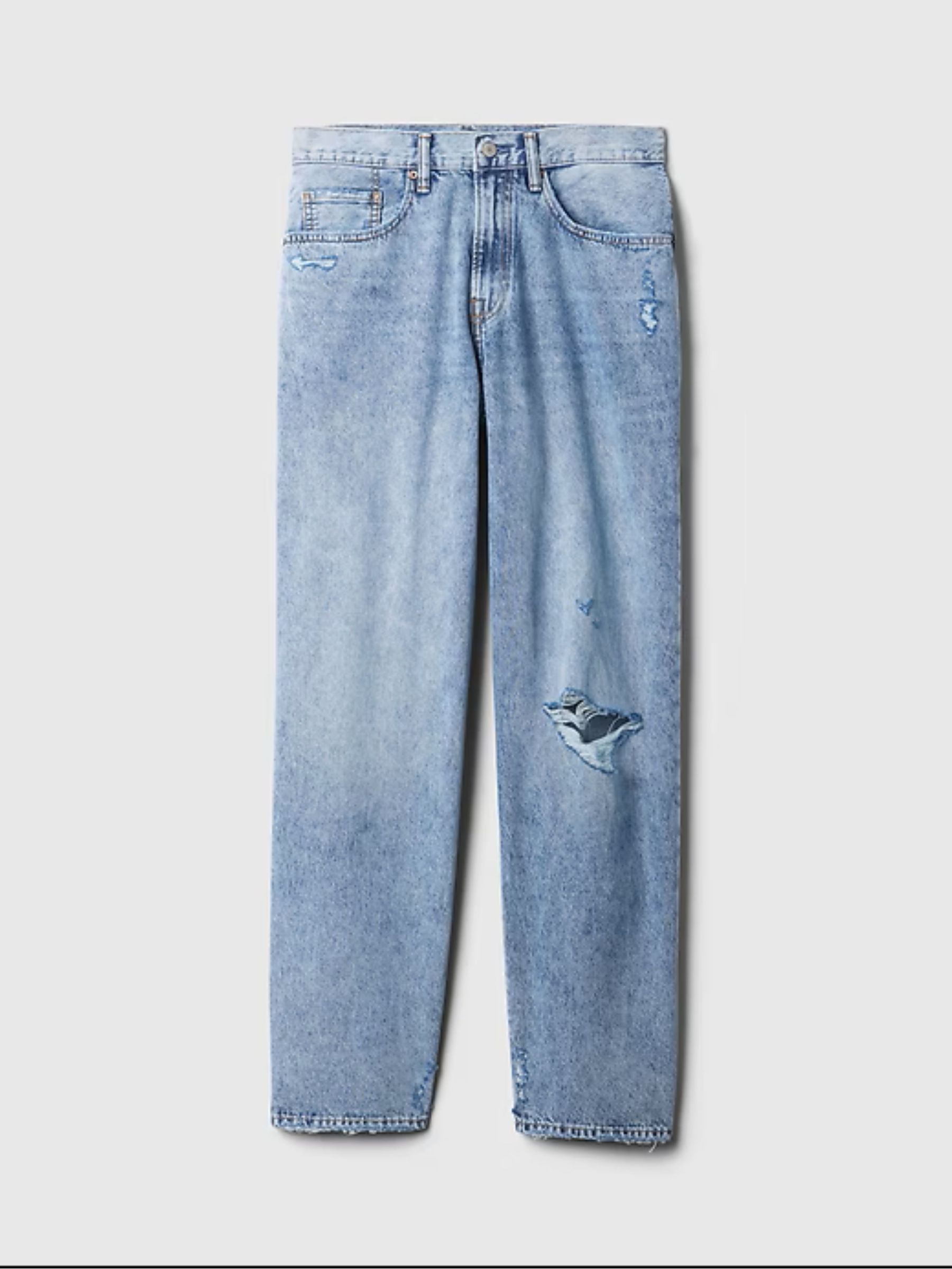 Light Wash Blue Distressed Baggy Jeans | Gap