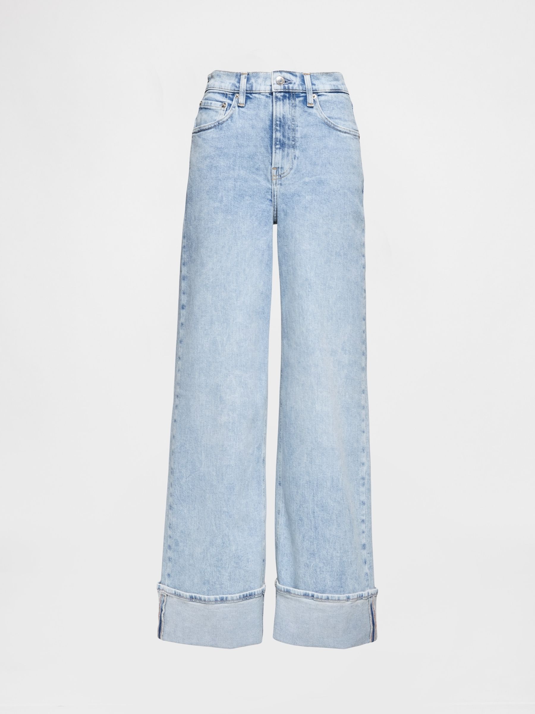 Blue High Waisted Stride Cuffed Wide-Leg Jeans - Image 5 of 6
