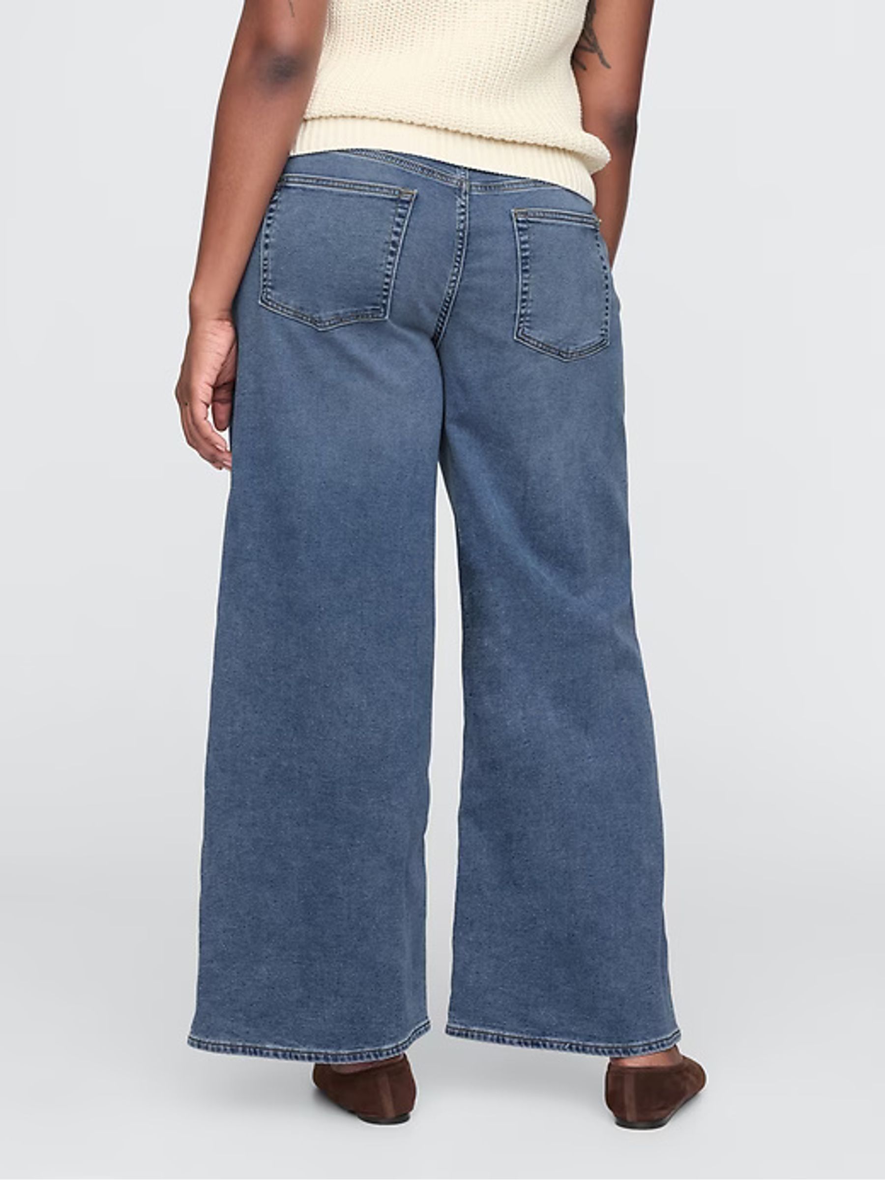 Blue Mid Rise Knit Easy Baggy Jeans - Image 7 of 8