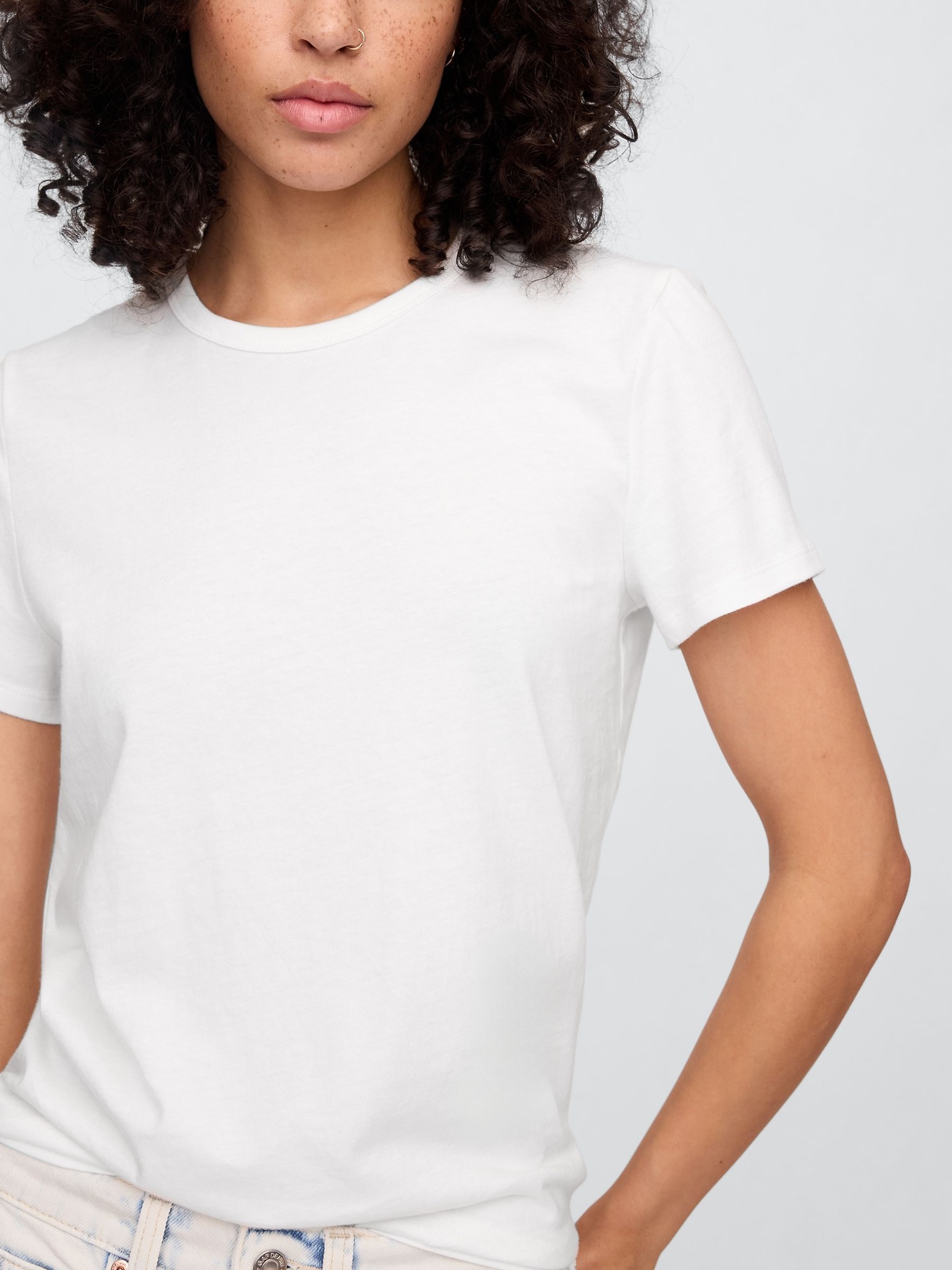 White Crew Neck Favourite Cotton Short Sleeve T-Shirt - Image 4 of 5