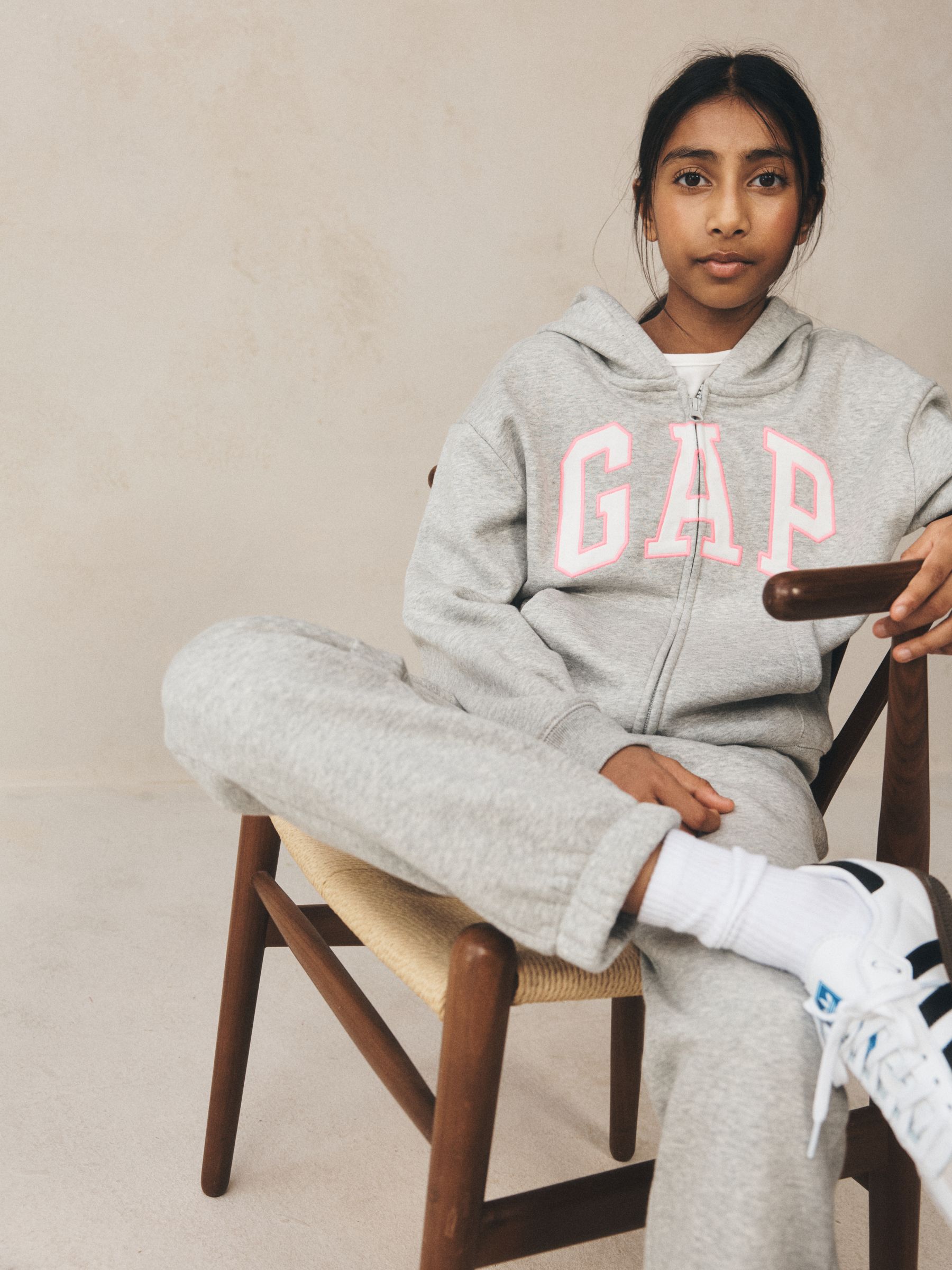 Grey Relaxed Gap Logo Zip Hoodie - Image 3 of 5