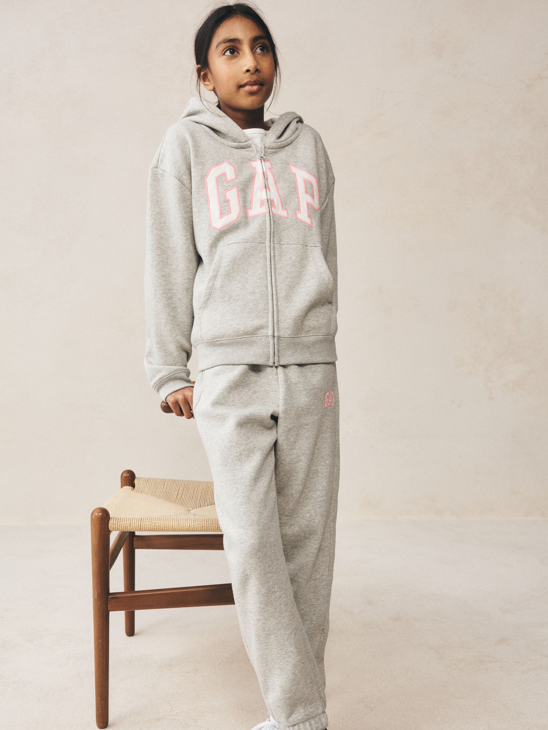 Grey Relaxed Gap Logo Zip Hoodie - Image 4 of 5