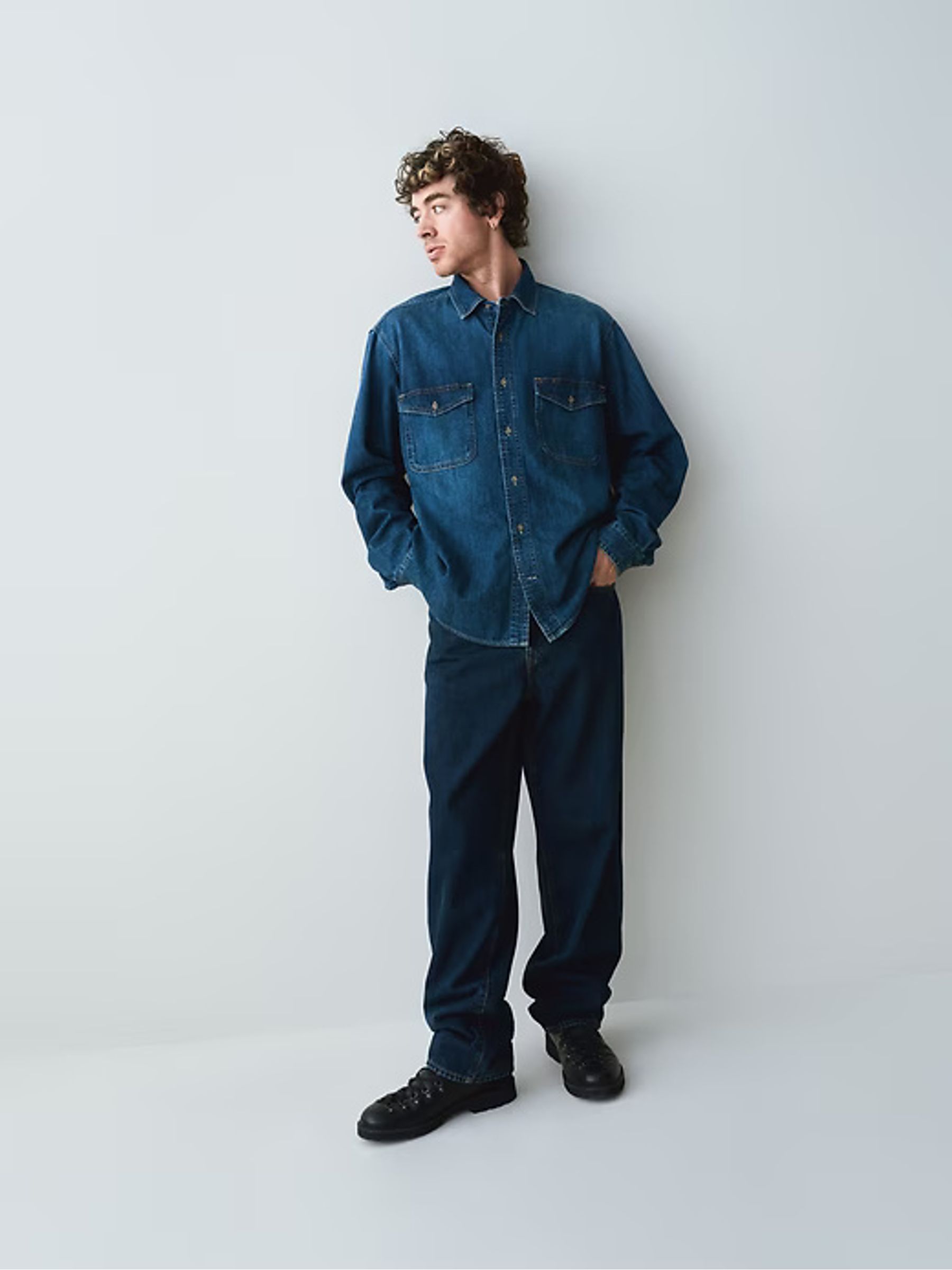 Dark Indigo Blue Baggy Jeans - Image 6 of 6