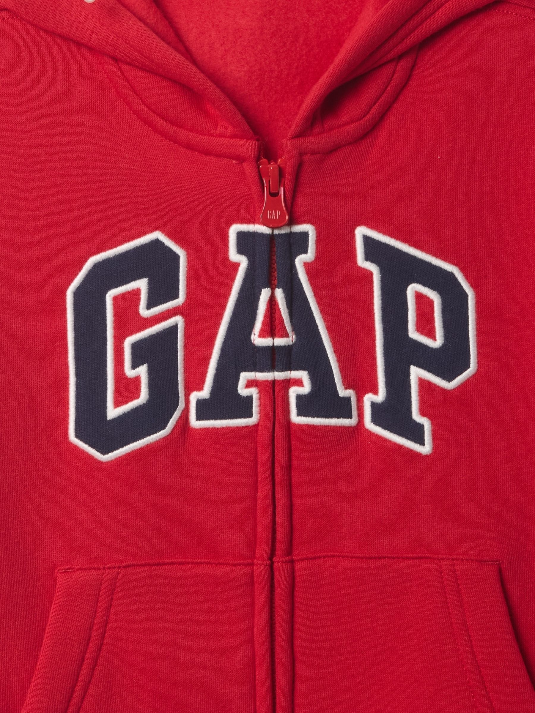 Red Zip Up Relaxed Logo Zip-Up Hoodie - Image 8 of 8 Red Zip Up Relaxed Logo Zip-Up Hoodie - Image 8 of 8