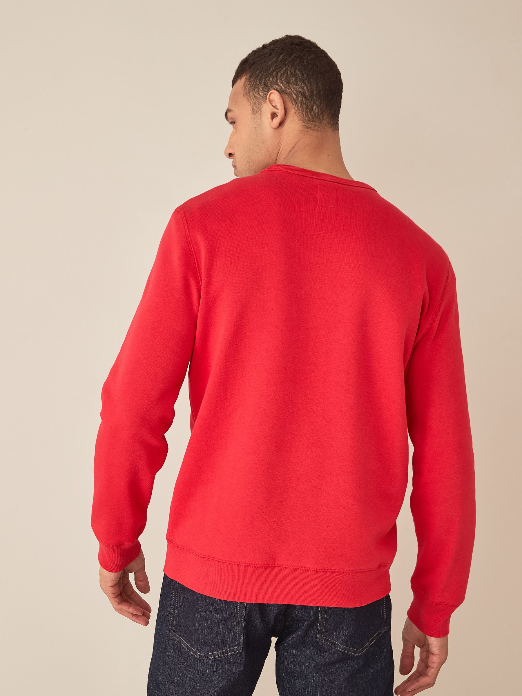 Red Logo Fleece Crew Neck Sweatshirt - Image 2 of 5