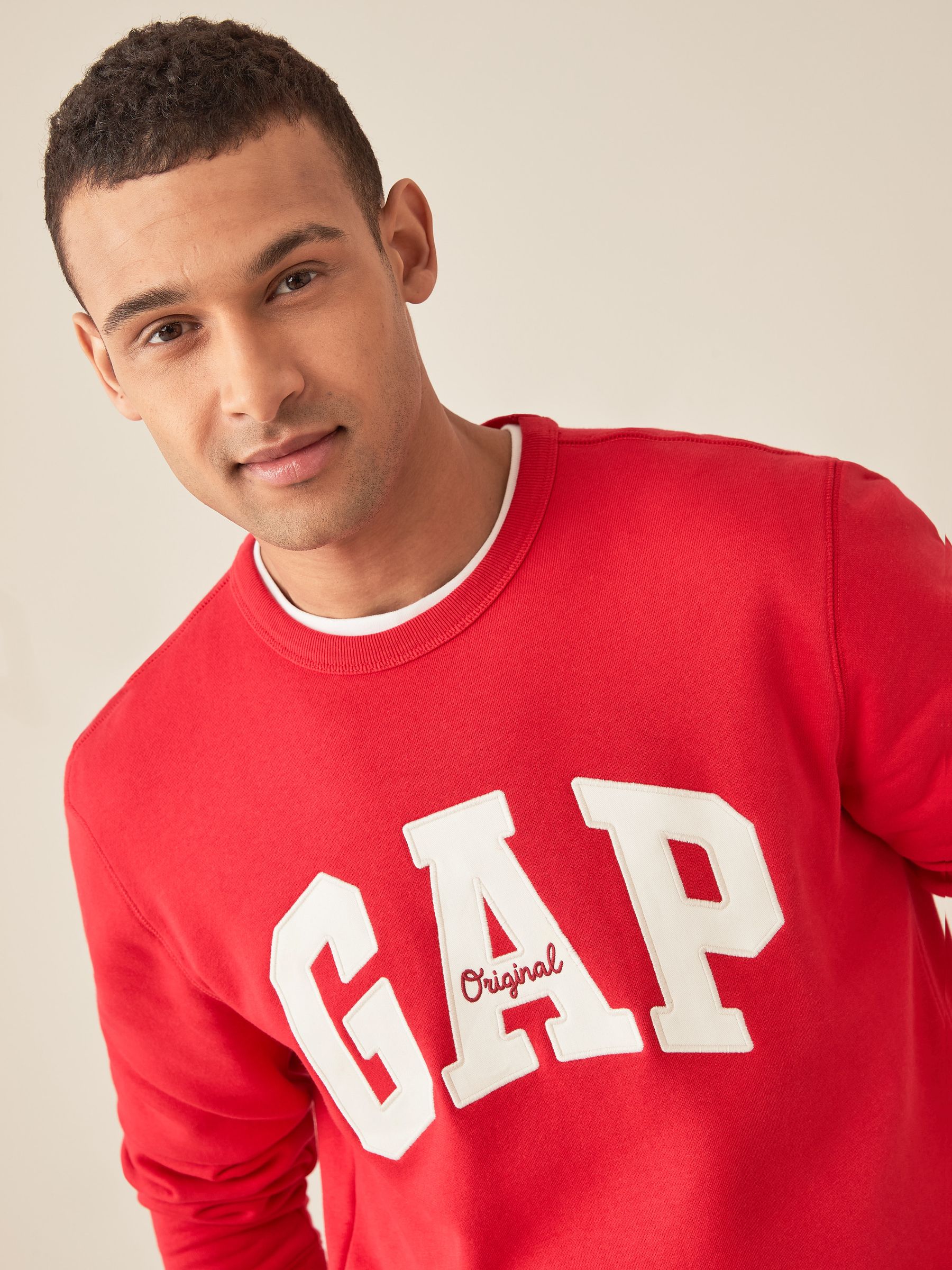 Red Logo Fleece Crew Neck Sweatshirt - Image 3 of 5