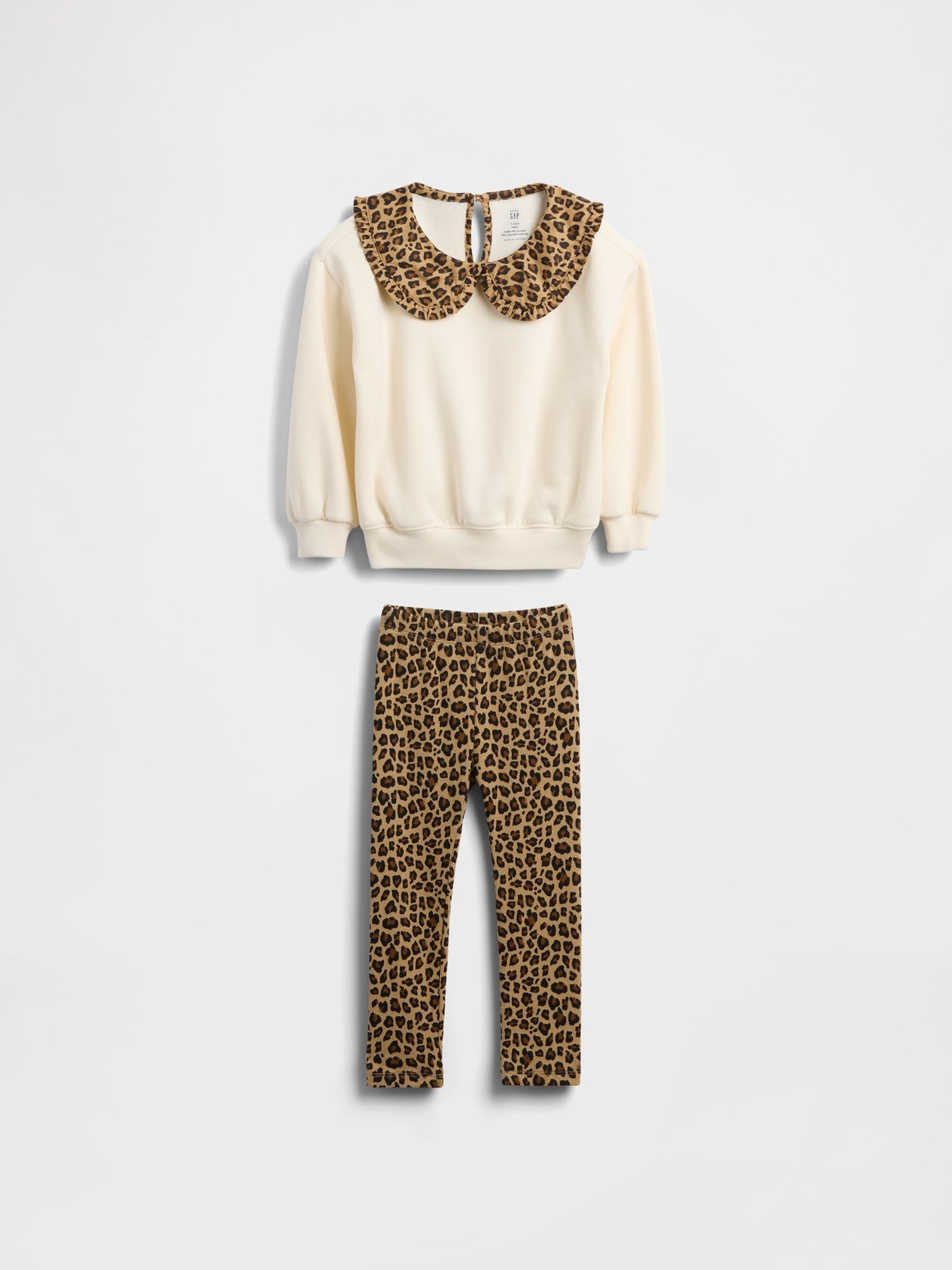 Brown Leopard Print VintageSoft Sweatshirt and Leggings Set (6mths-5yrs) - Image 2 of 3