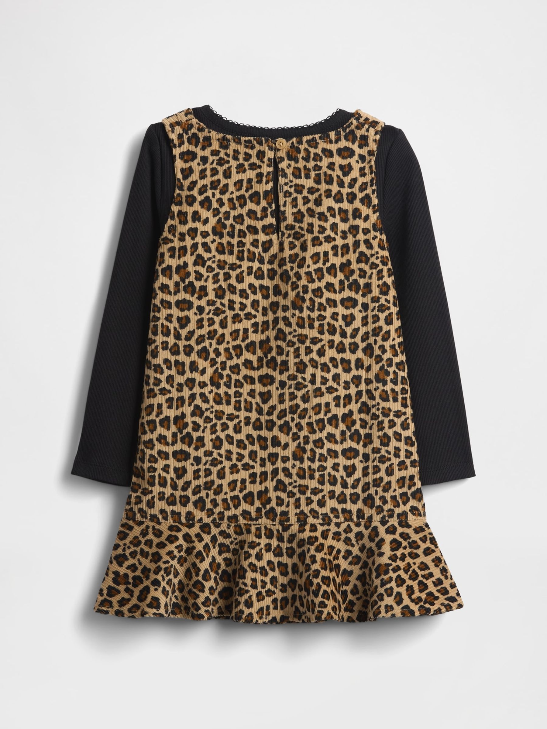 Brown Leopard Print Cotton Corduroy Knitted Dress (6mths-5yrs) - Image 3 of 3