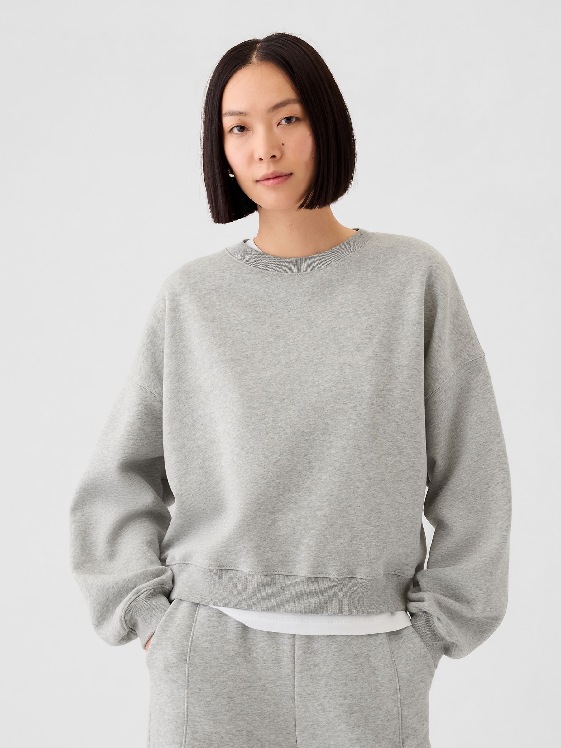 Grey Vintage Soft Wedge Crew Neck Sweatshirt - Image 1 of 4