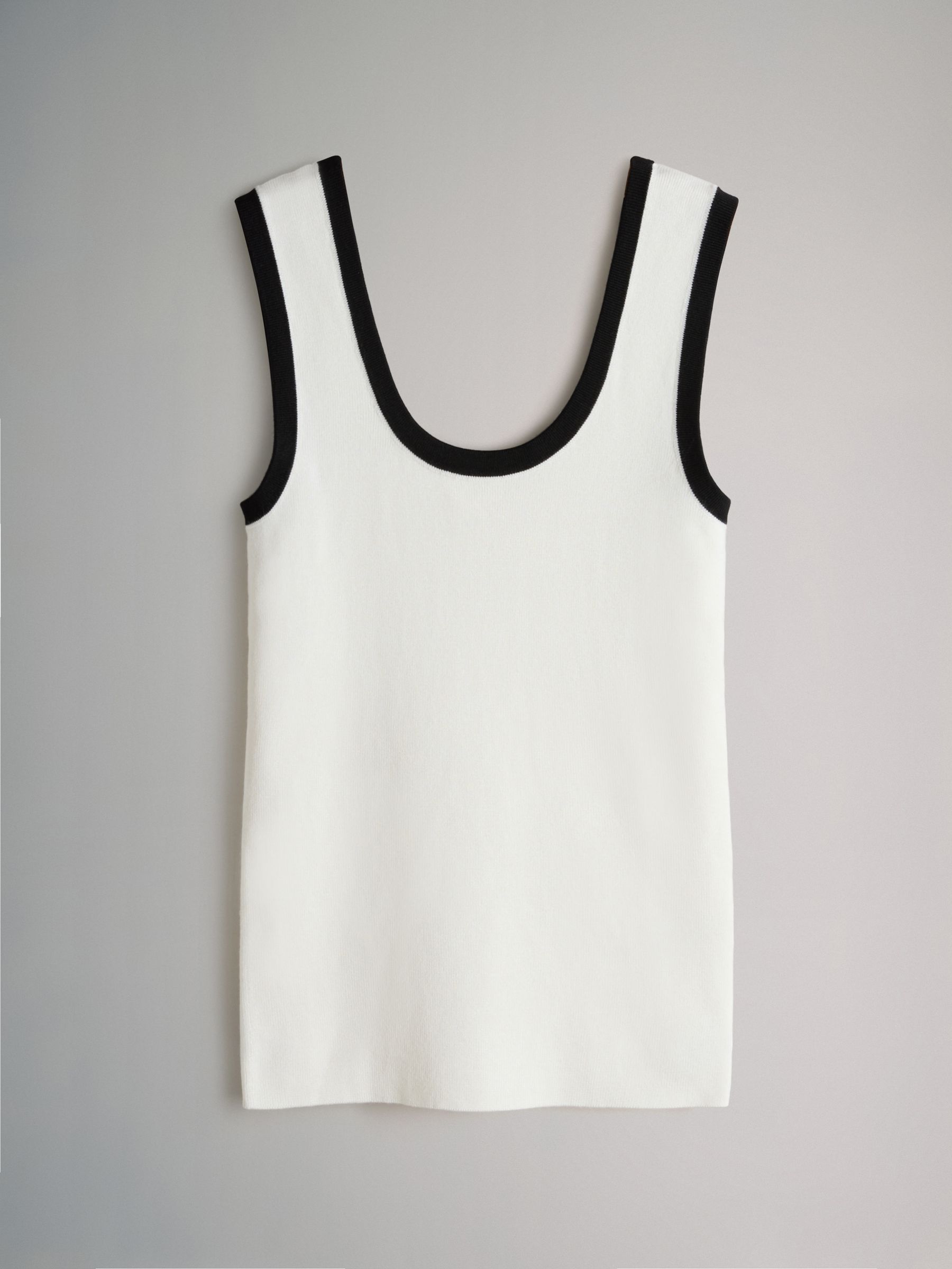 3 Pack Contrast Knit Vests Tipped Cream/Black/Rust Brown - Image 4 of 7