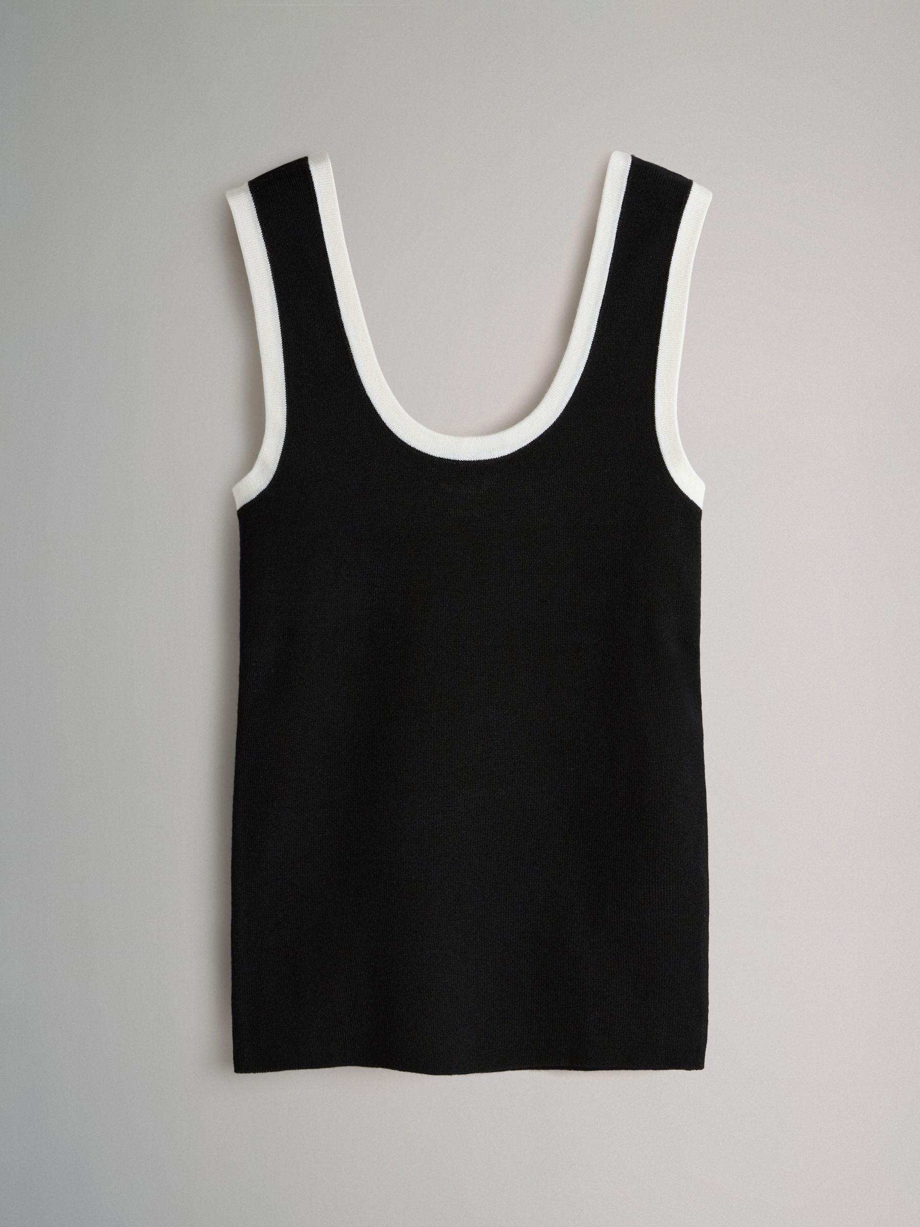 3 Pack Contrast Knit Vests Tipped Cream/Black/Rust Brown - Image 5 of 7